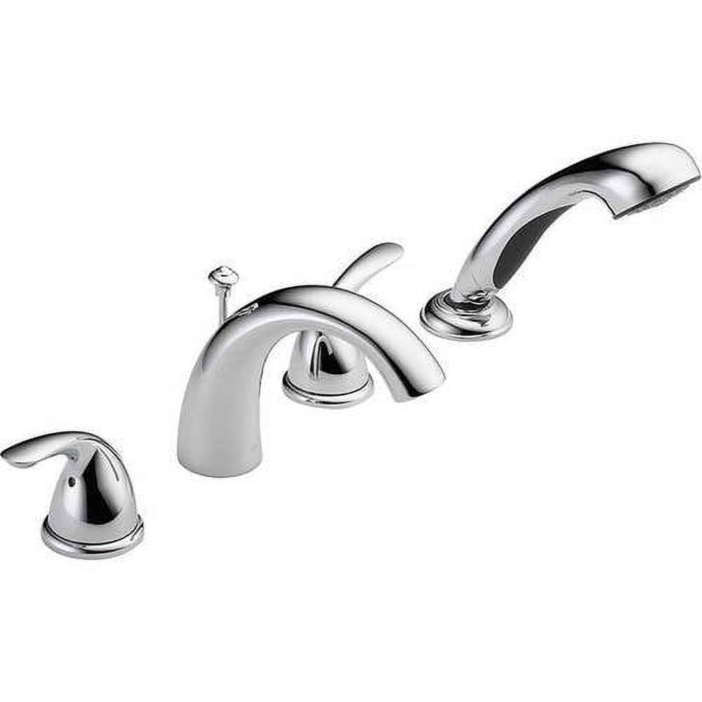 Classic Double Handle Deck Mounted Roman Tub Faucet Trim with Handshower