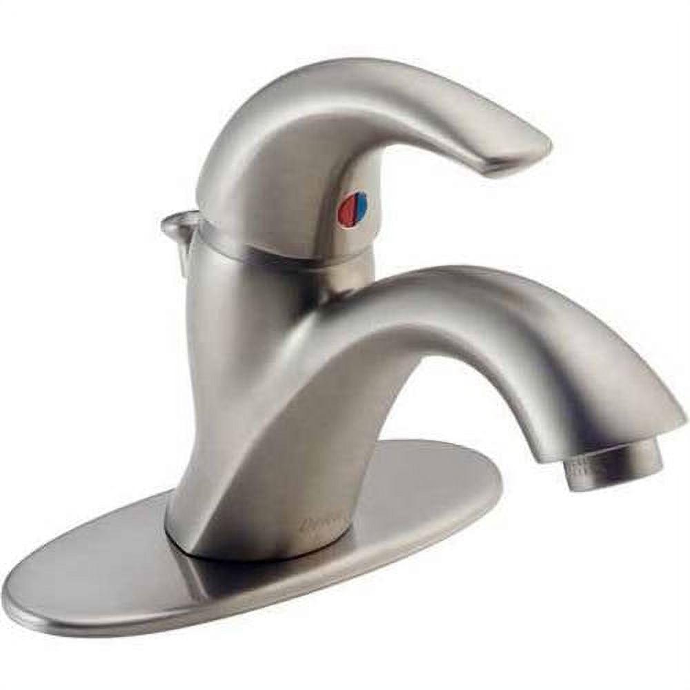 Stainless Steel Single Handle Bathroom Faucet with Drain Assembly