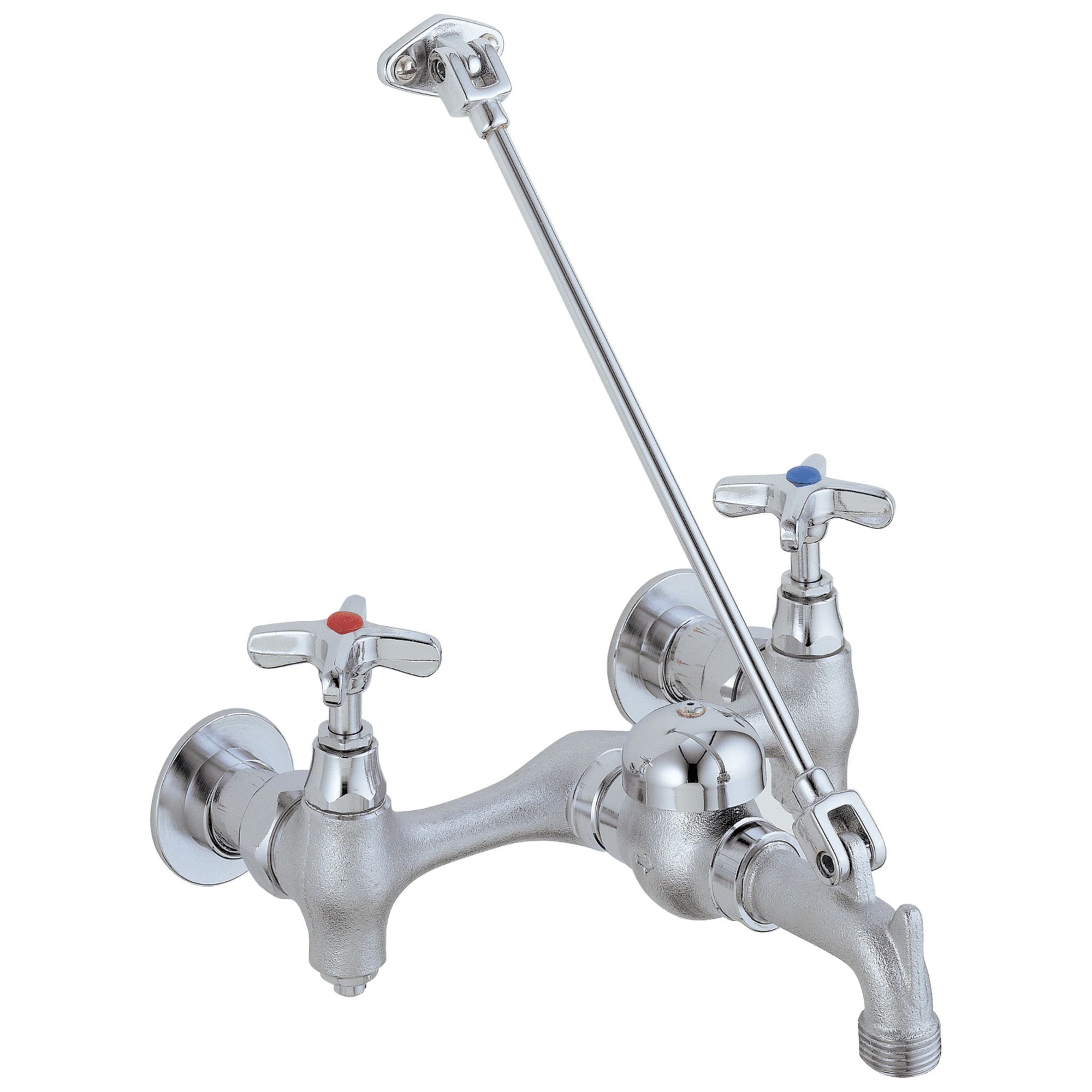 Chrome Wall Mount Utility Faucet with Double Cross Handle