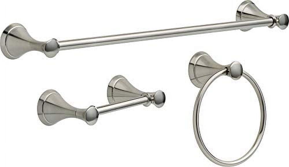 Satin Nickel 3-Piece Bath Accessory Set with Zinc Handles