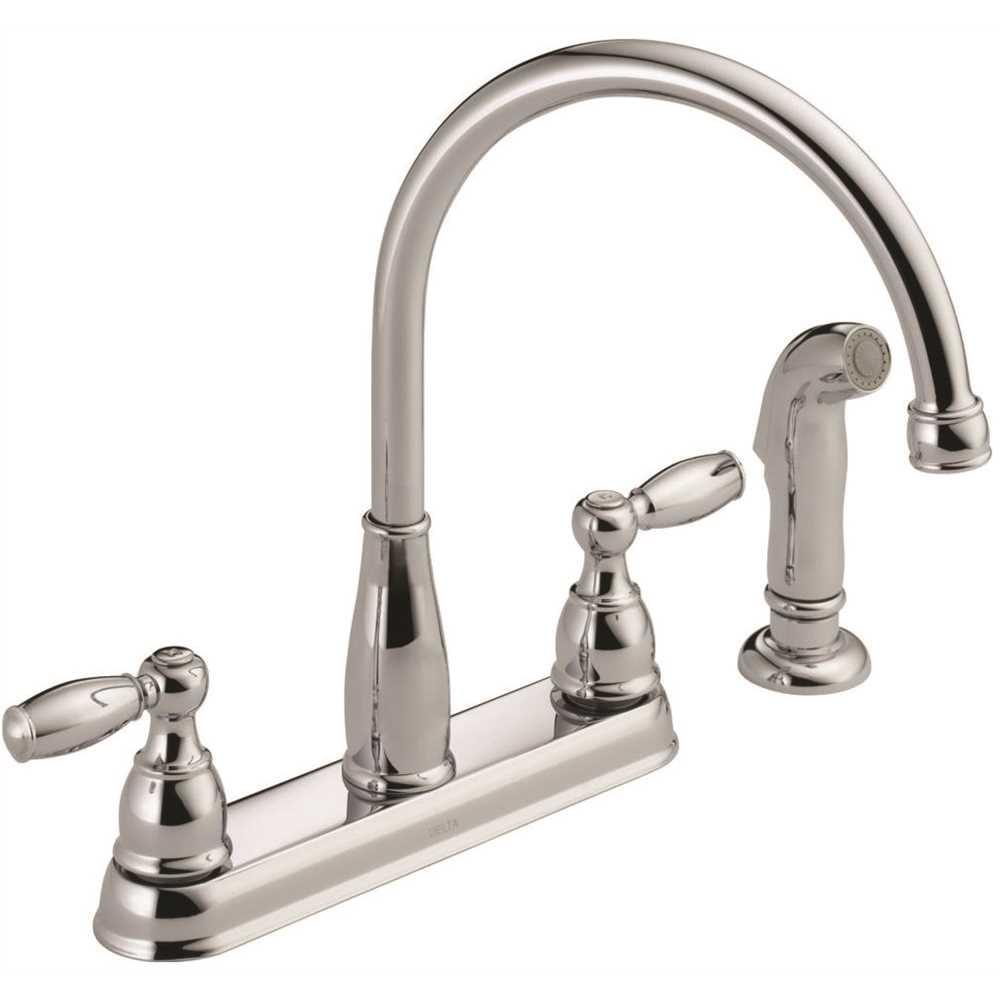 2-Handle Kitchen Sink Faucet With Side Sprayer In Matching Finish