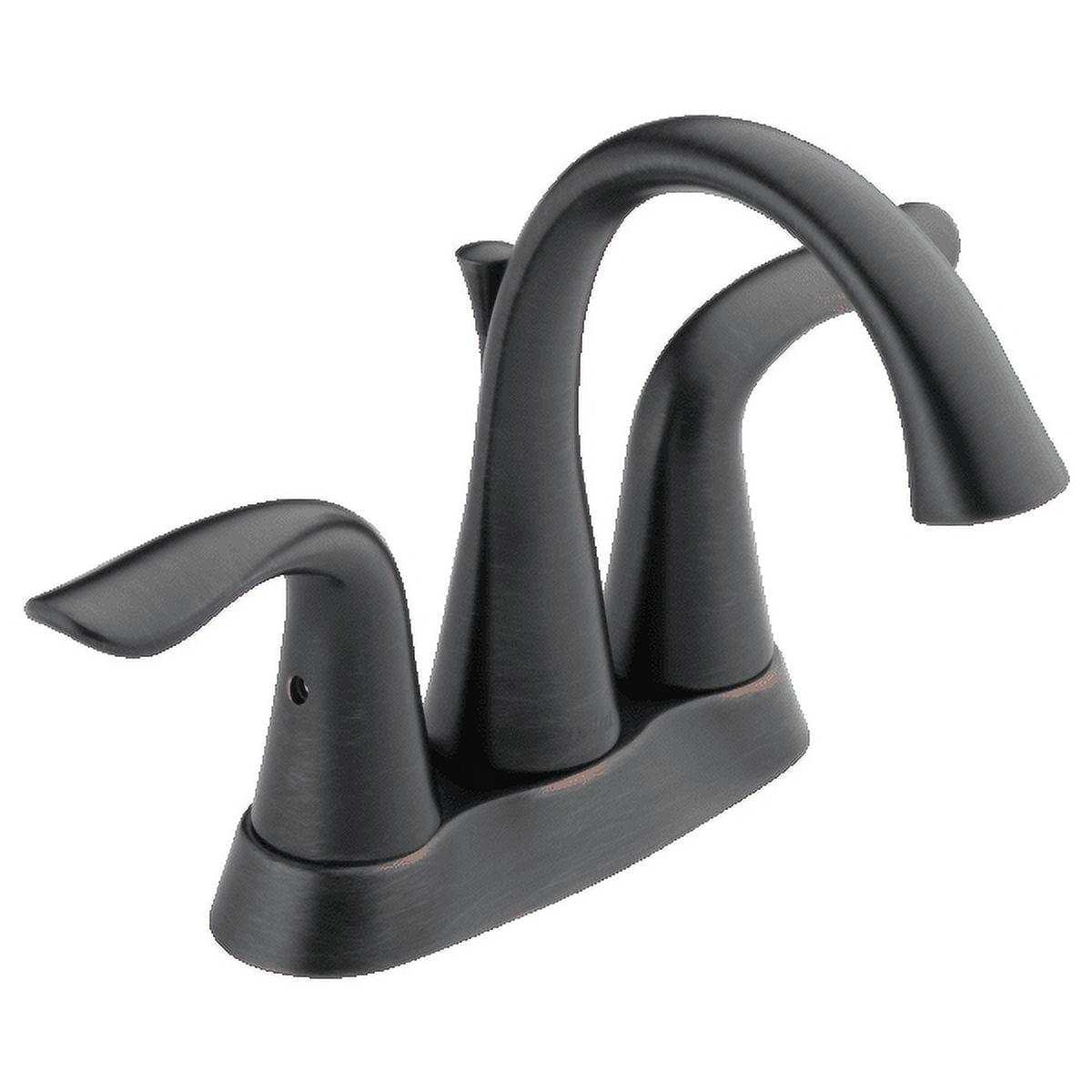 Elegant Contemporary 6" Bronze Centerset Bathroom Faucet with Metal Handles