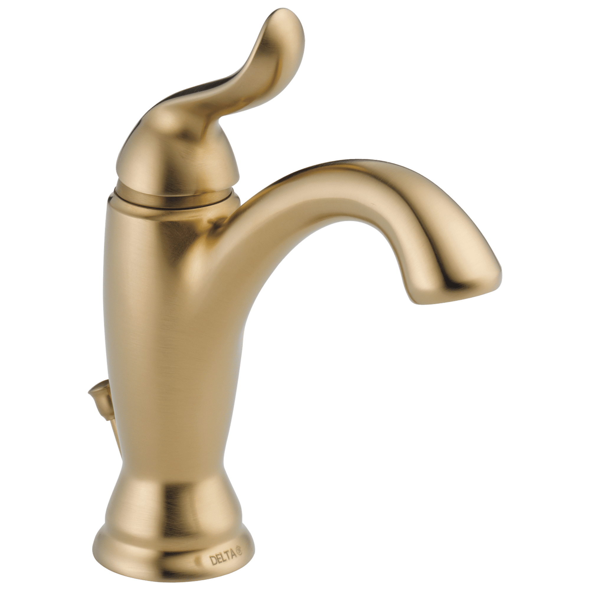 Champagne Bronze Single Hole Bathroom Faucet with Metal Drain