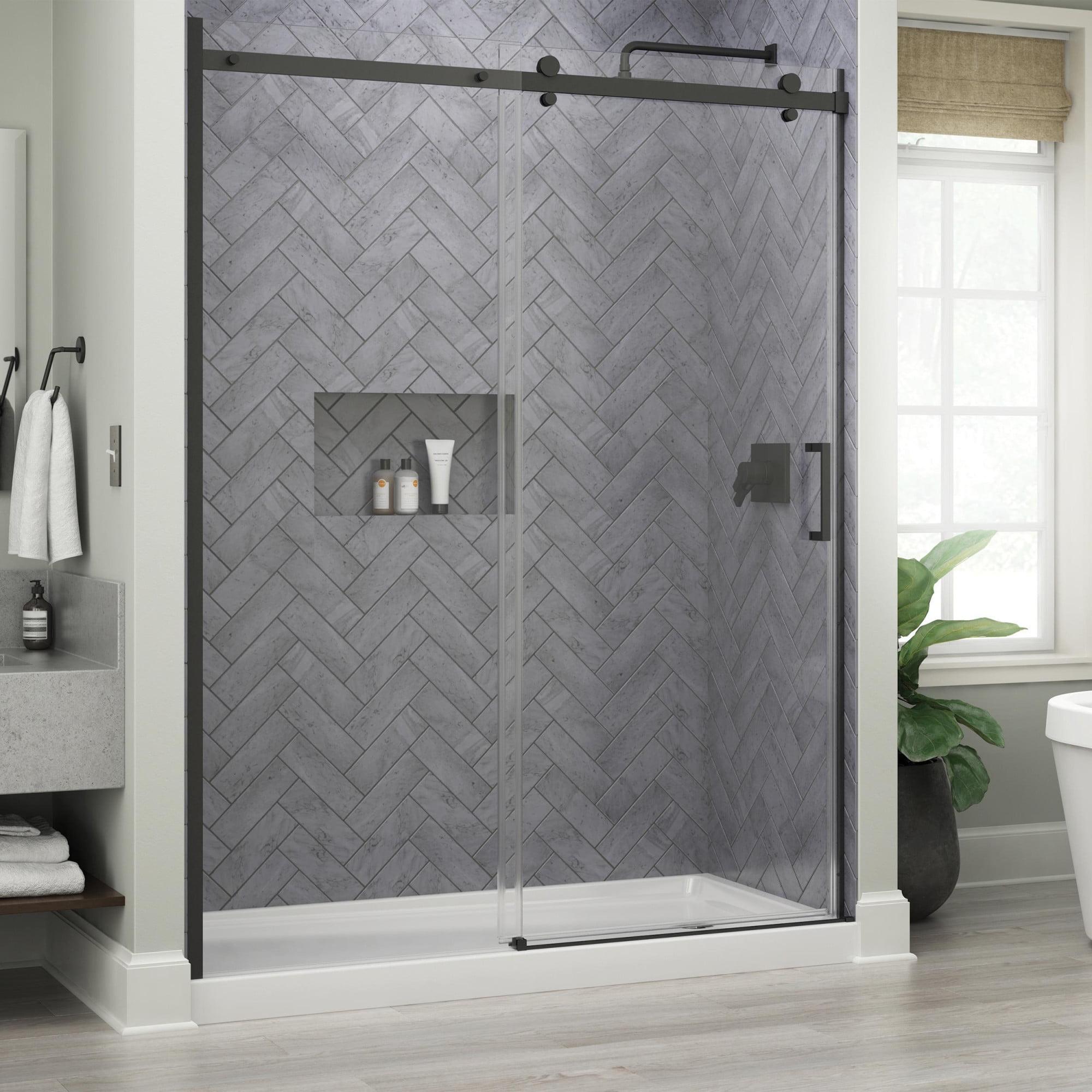 Delta Sdes860-R Commix 76" High X 60" Wide Sliding Frameless Shower Door - Black