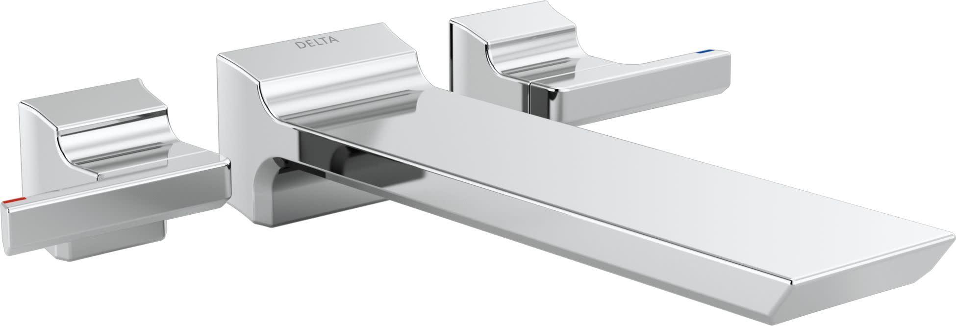 Contemporary Wall-Mounted Lumicoat Chrome Tub Faucet