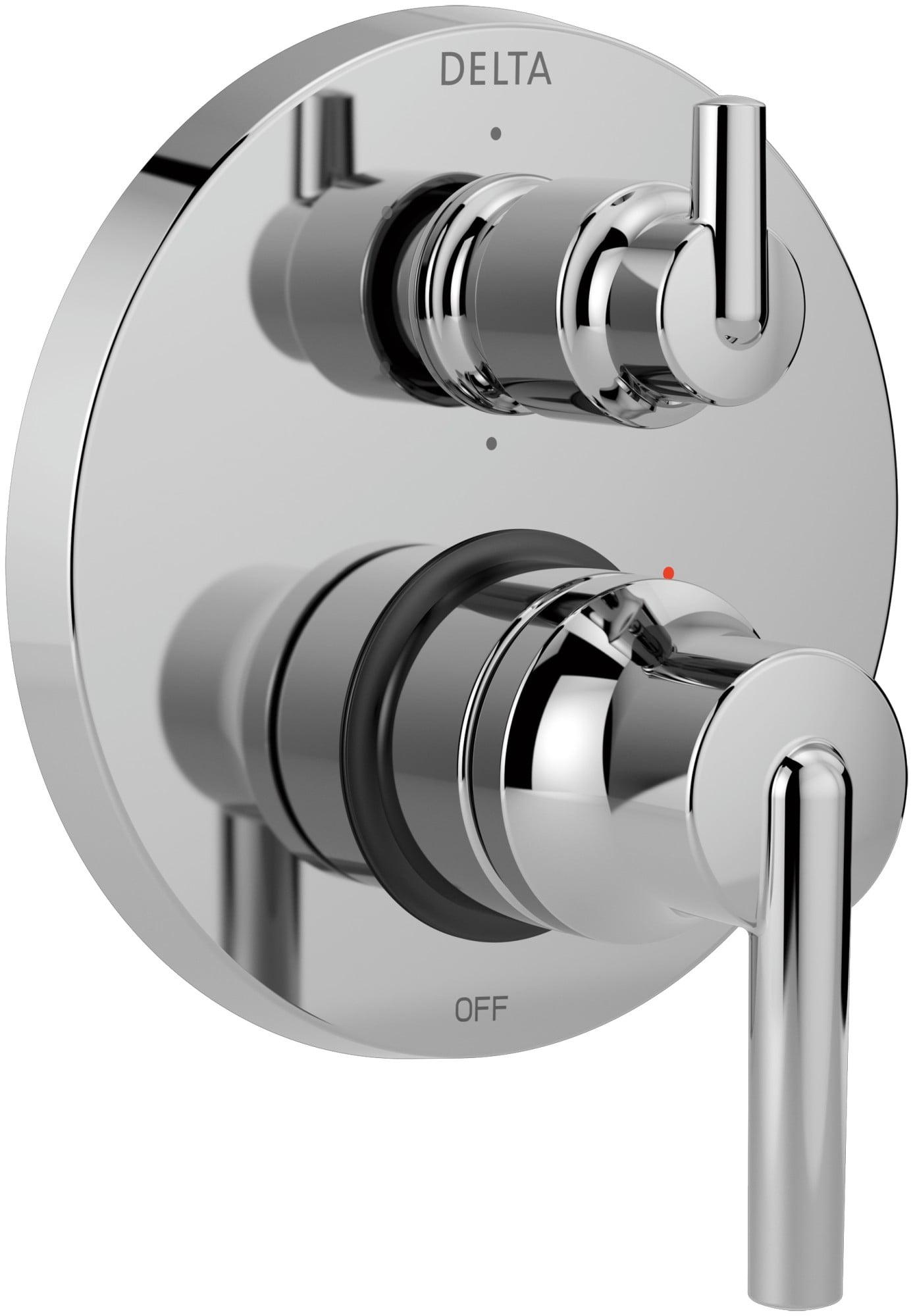 Chrome Modern Wall-Mounted Shower Trim with Lever Handle