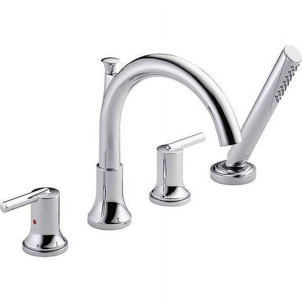 Chrome Double Handle Roman Tub Faucet with Handshower