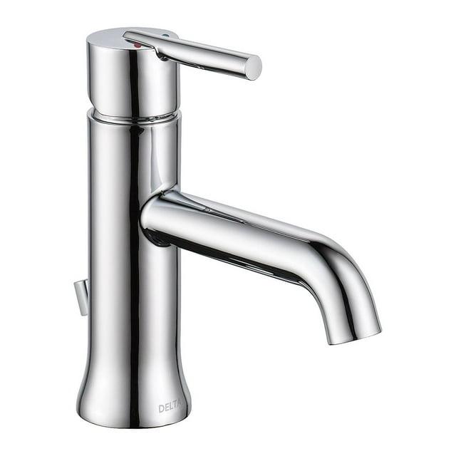 Delta Faucets Trinsic Single Handle Bathroom Faucet with Pop-Up Drain and Base Plate in Chrome
