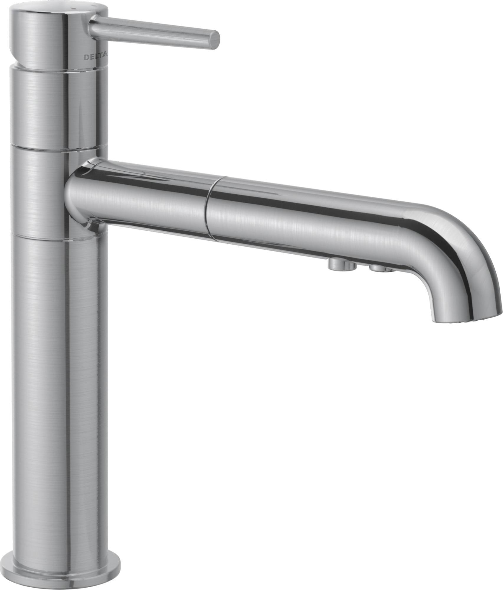 Sleek 12.5" Stainless Steel Pull-Out Spray Kitchen Faucet