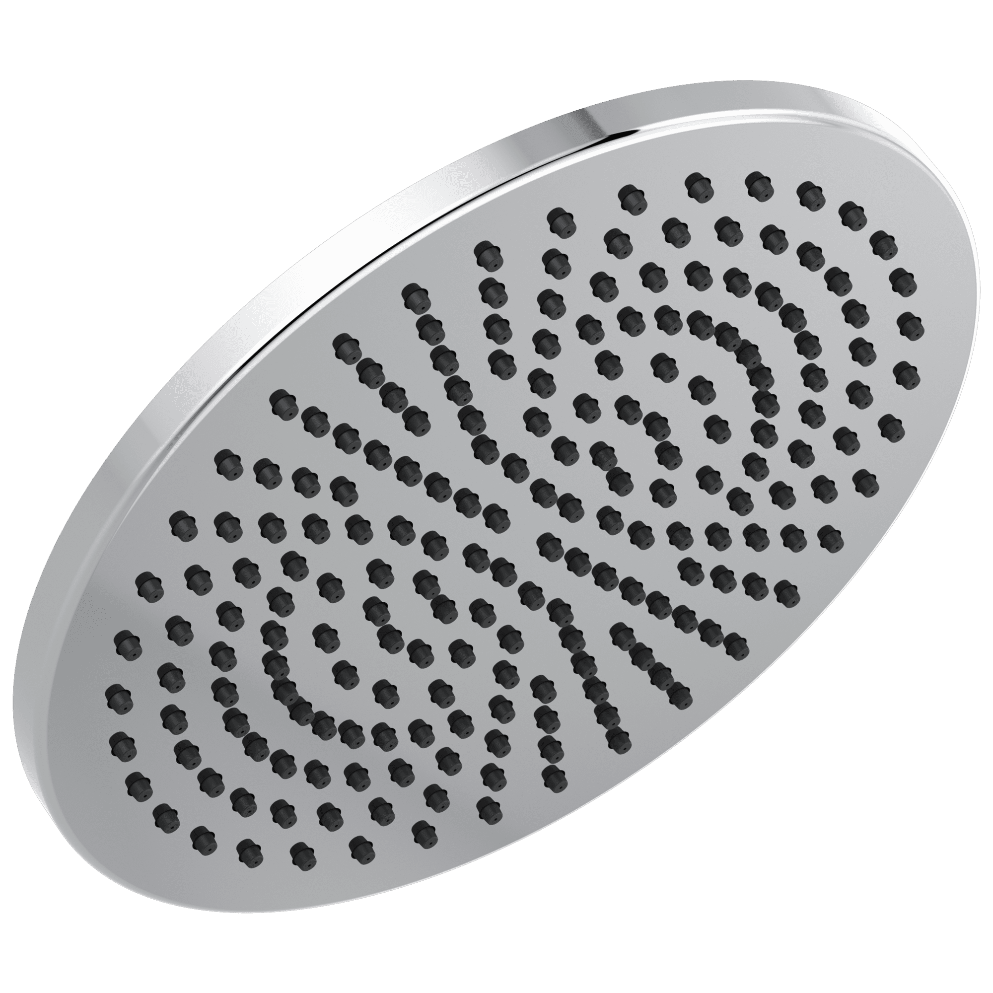 Chrome Adjustable Rain Shower Head with Touch-Clean Spray Holes