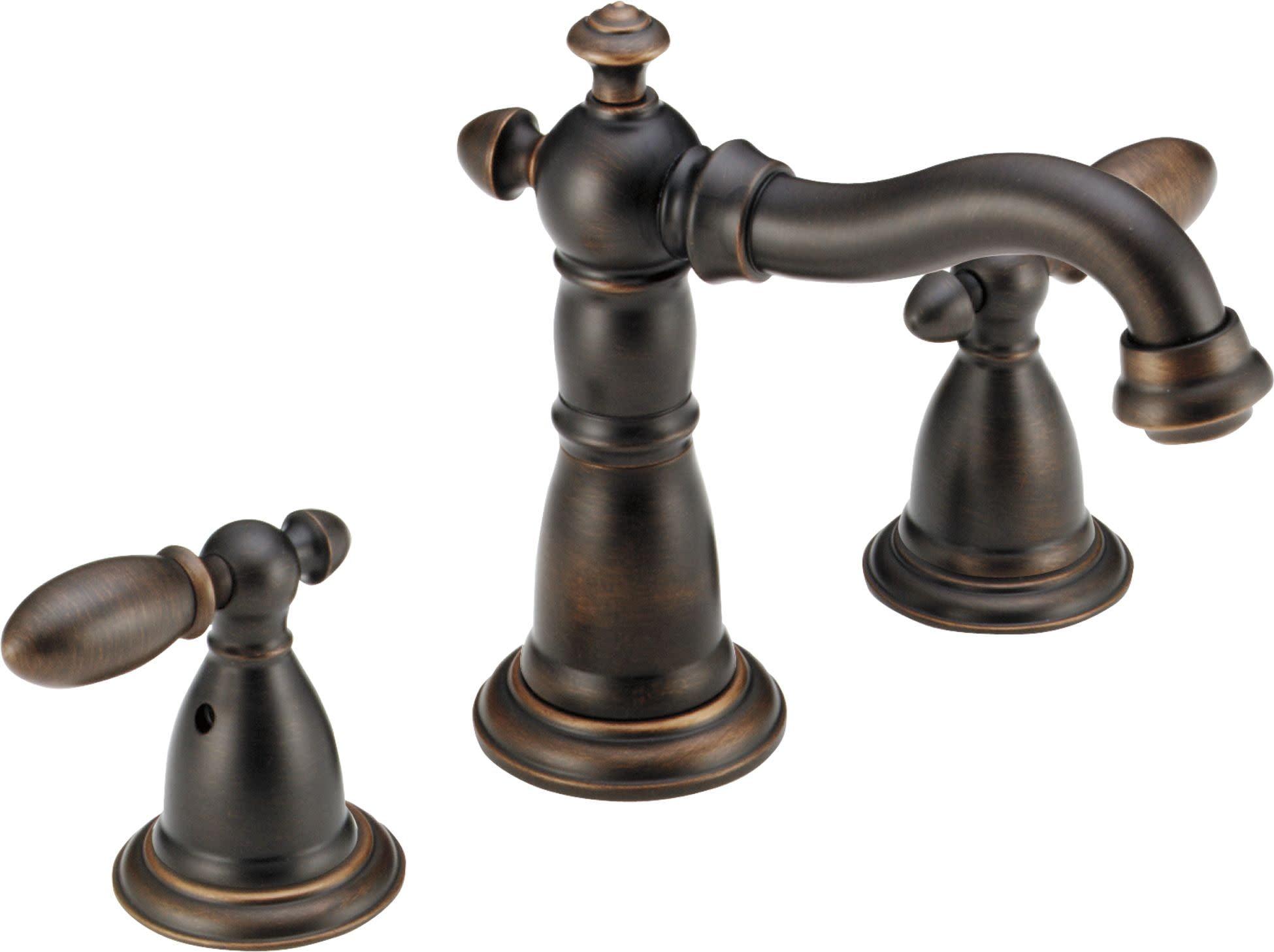 Victorian Distressed Bronze Widespread Bathroom Faucet