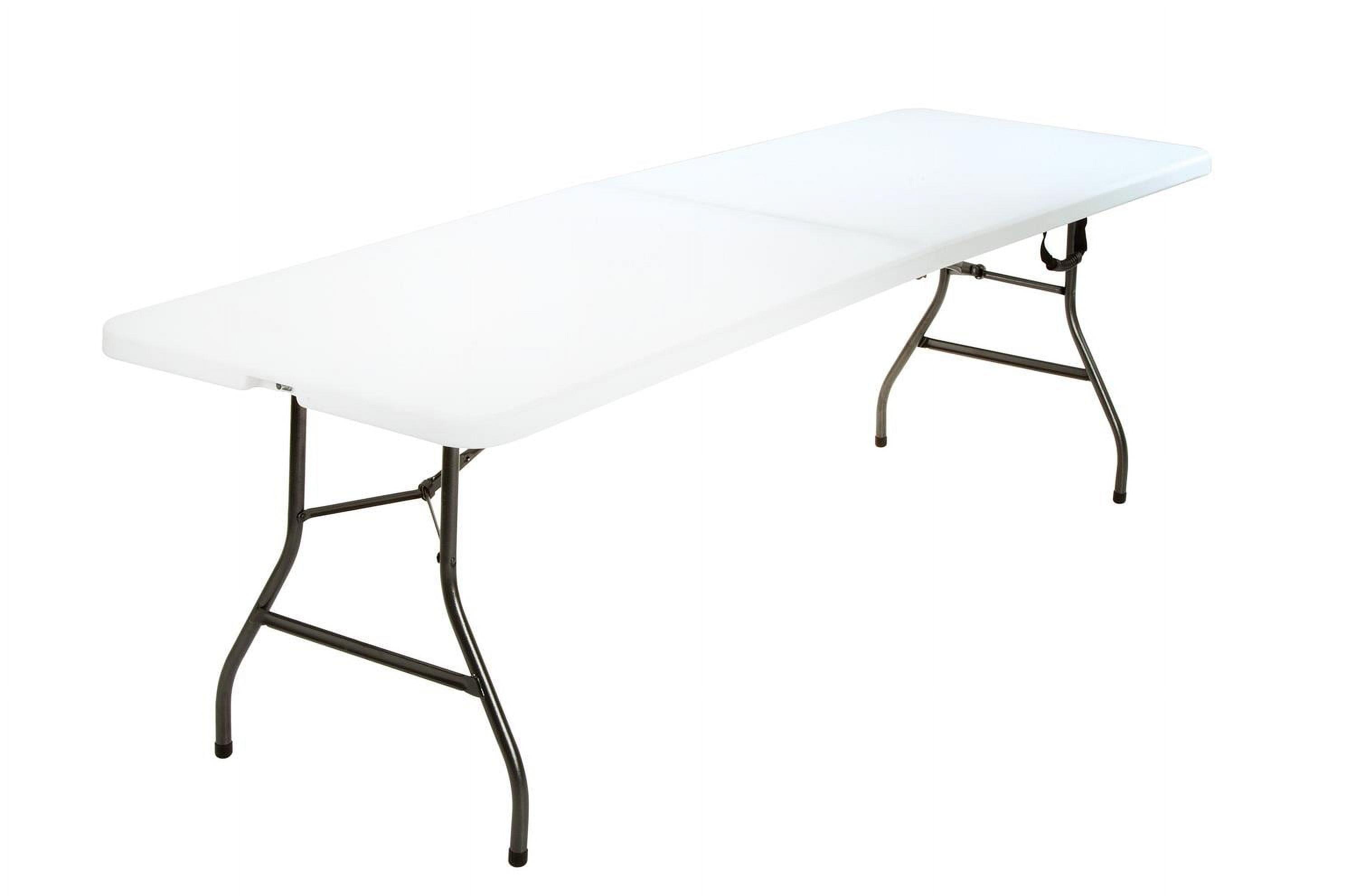 White 8-Foot Fold-in-Half Molded Plastic Banquet Table