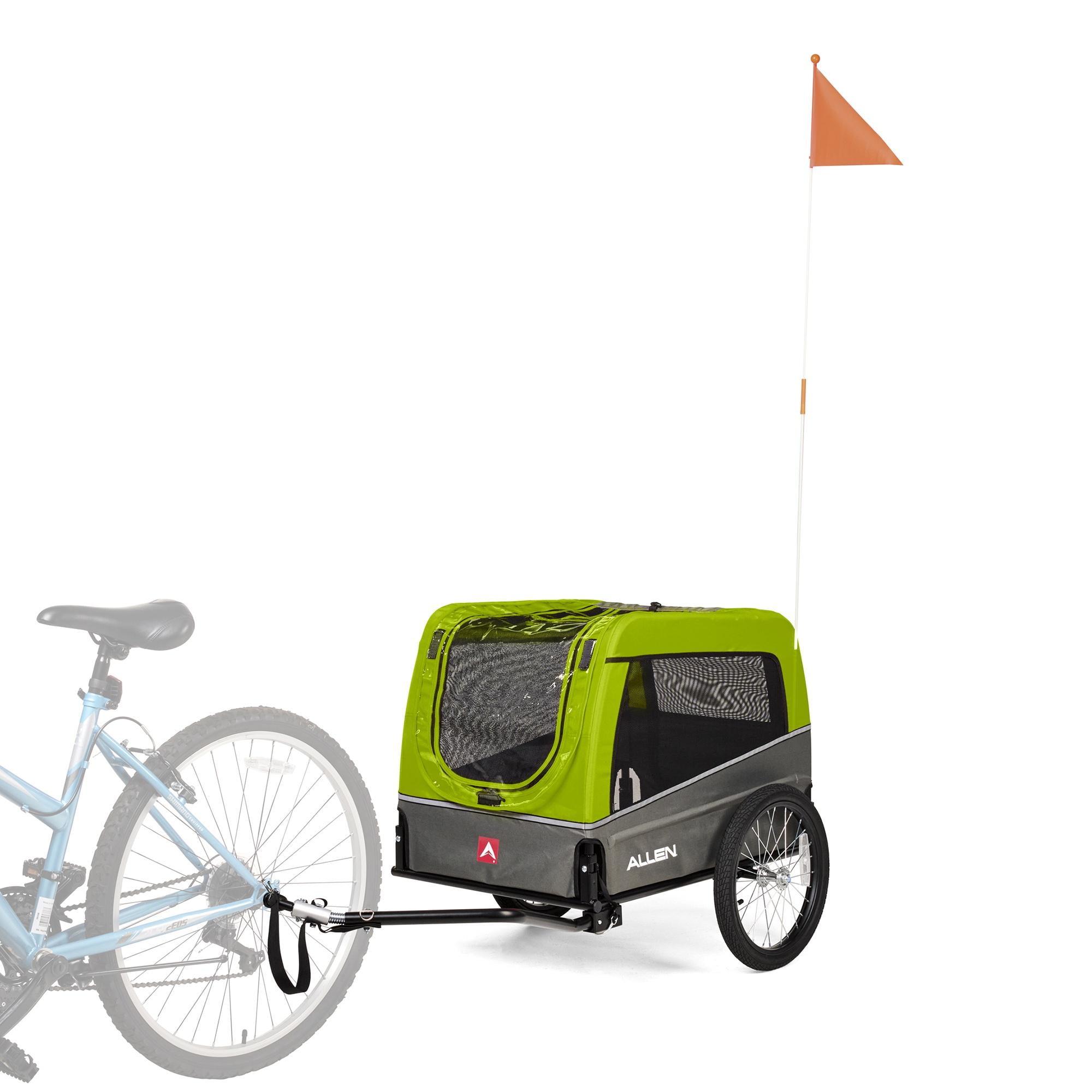 Green Medium Dog Bike Trailer with Steel Frame