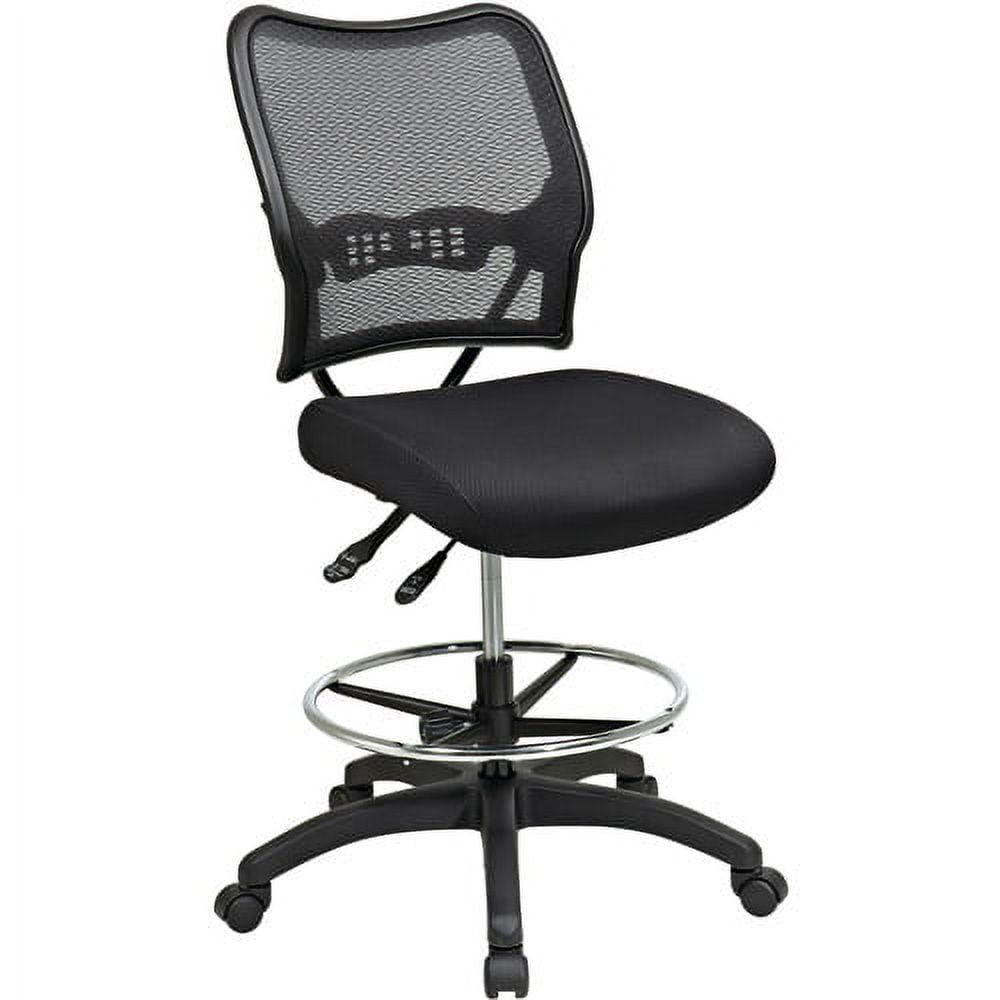 Ergonomic Black Mesh Swivel Drafting Chair with Metal Base