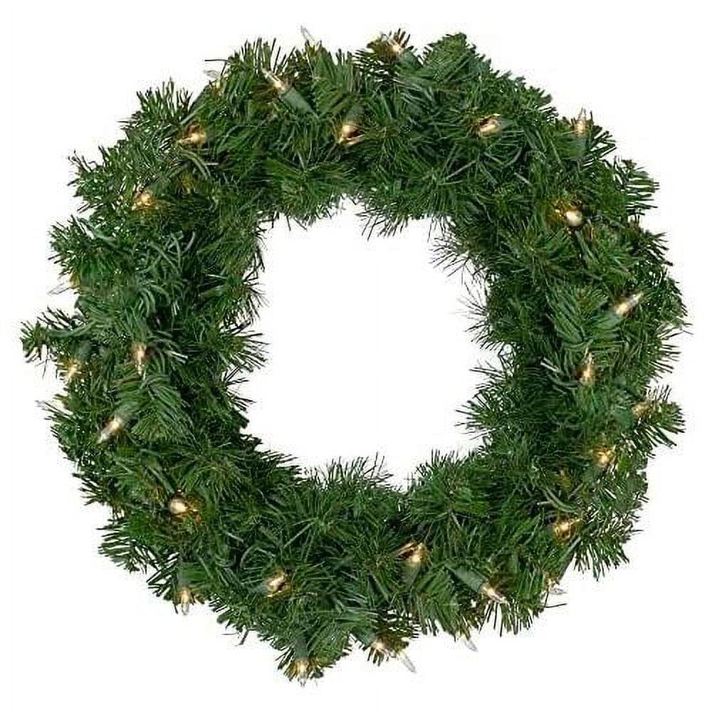 EverGlow Pine 17" Pre-Lit Outdoor Christmas Wreath with Clear Lights