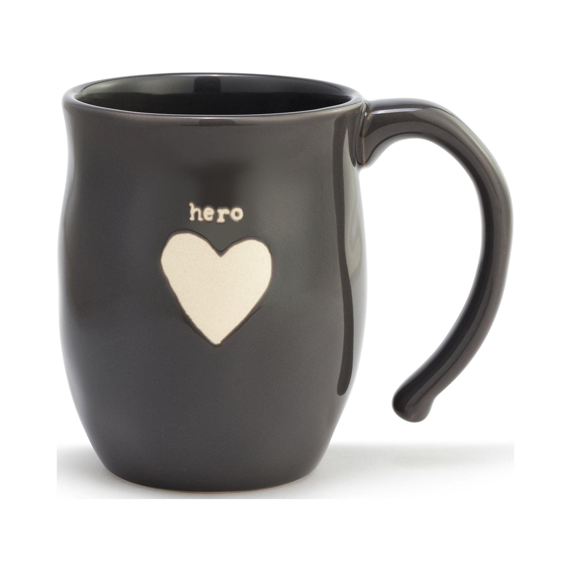 Hero Heart Mocha Brown Ceramic Stoneware Coffee Mug