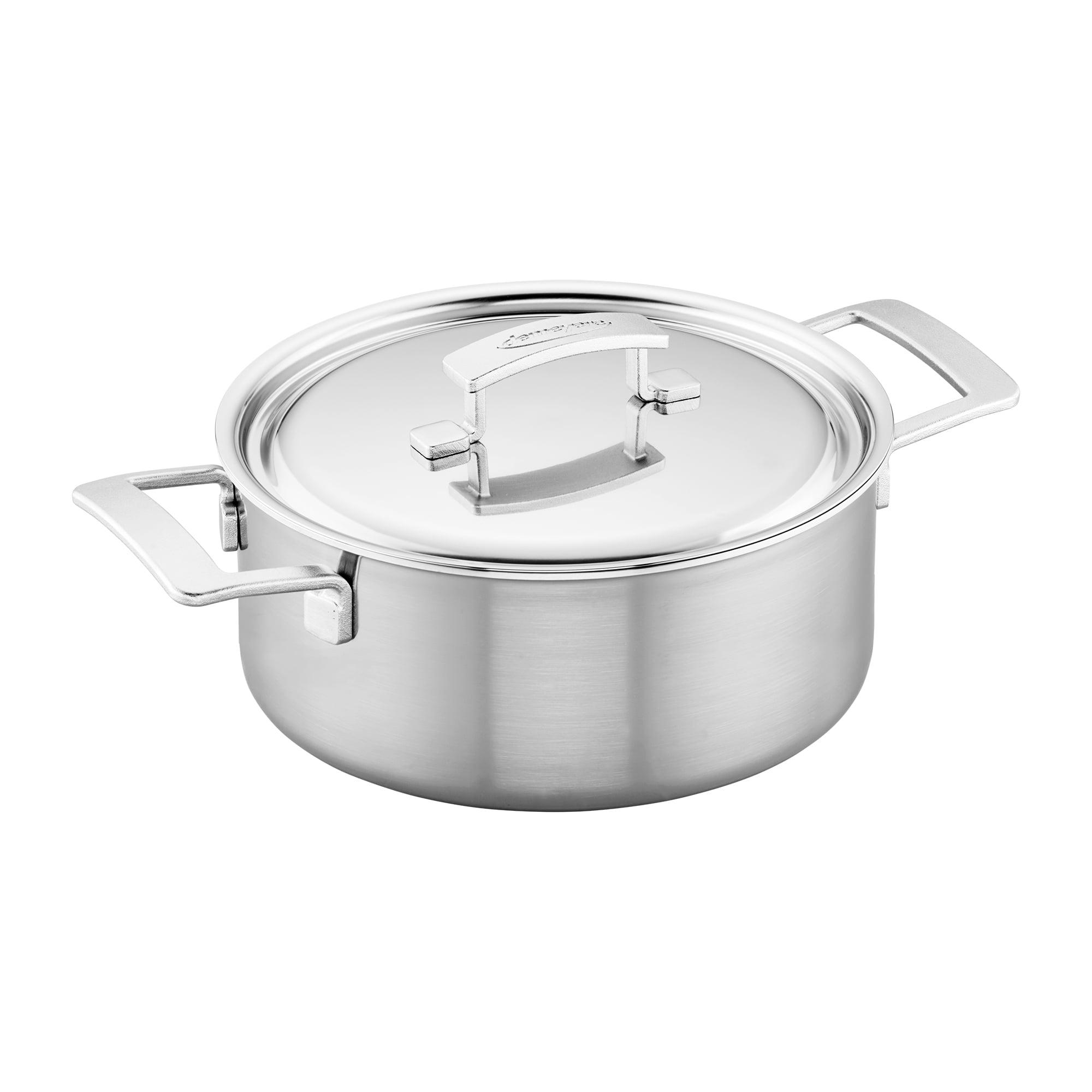 5.5-Quart Silver Stainless Steel Dutch Oven with Lid