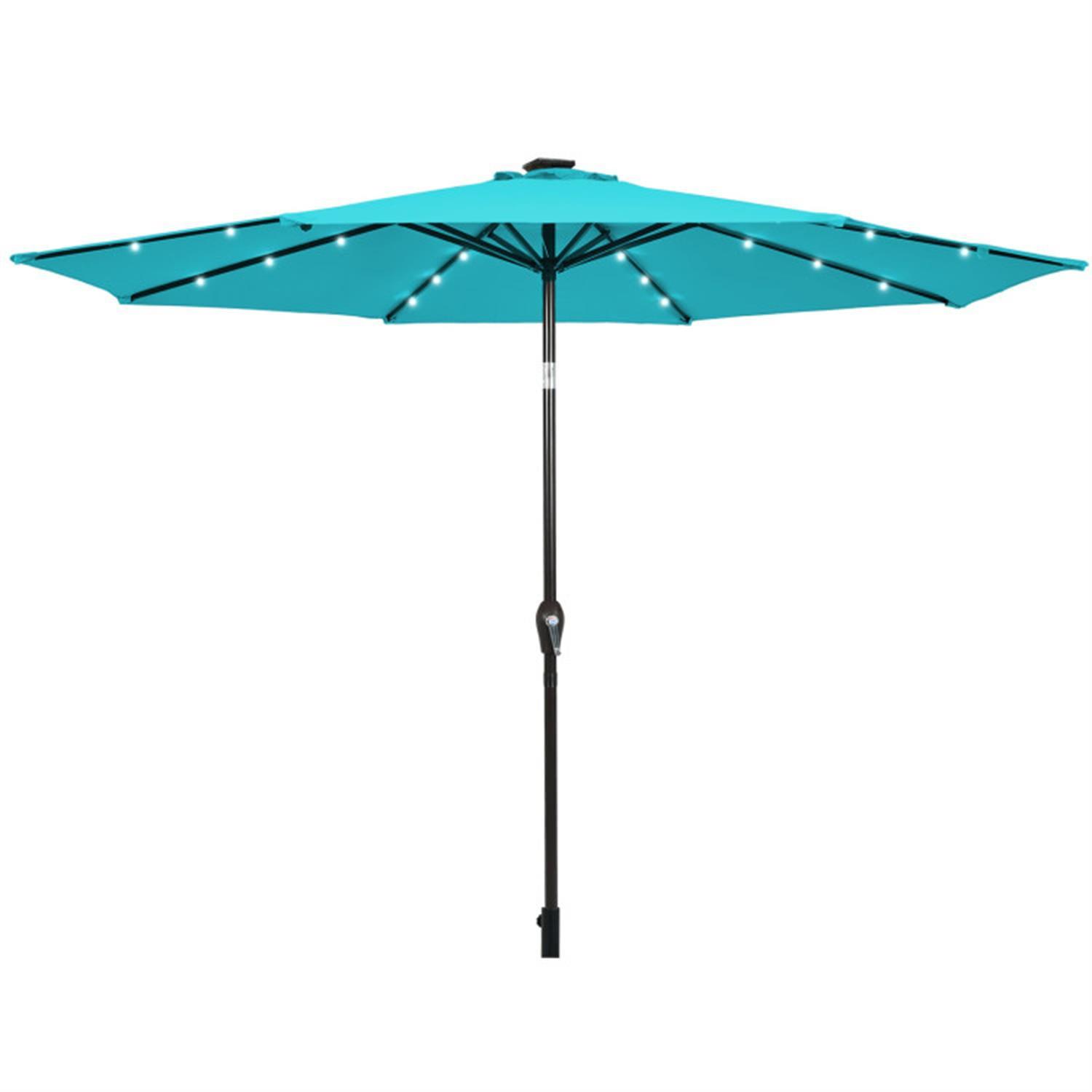 Demi Bonn Heavy Duty Market Patio Umbrella with Crank Handle and 8 Sturdy Ribs, Outdoor Table Umbrella, Yard Umbrella, Blue