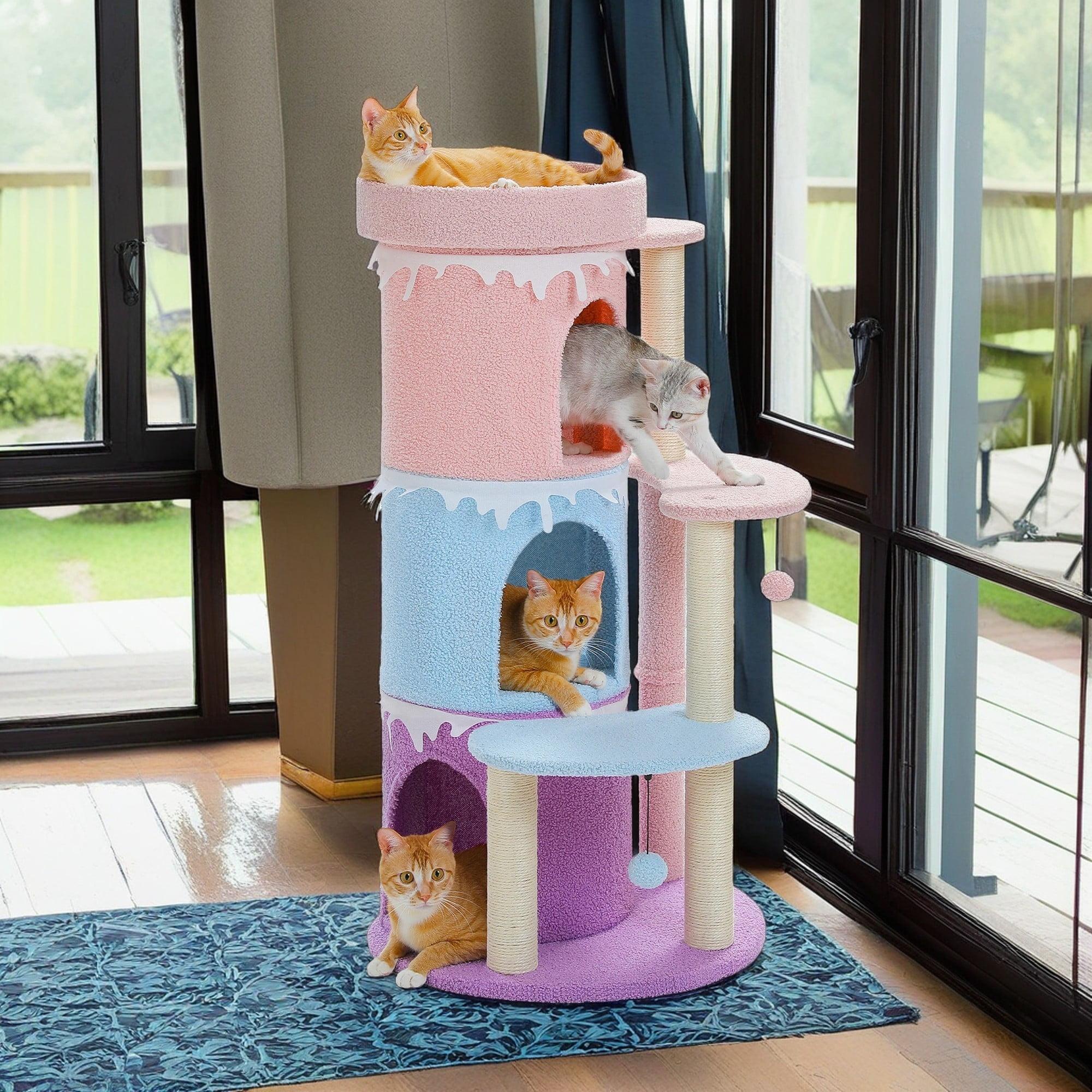 Tucker Murphy Pet™ 43'' Cat Tree Cat Tower For Indoor Large Cats, Cat Bed House With 3 Large Cat Condos And Sisal Covered Scratching Posts For Kittens