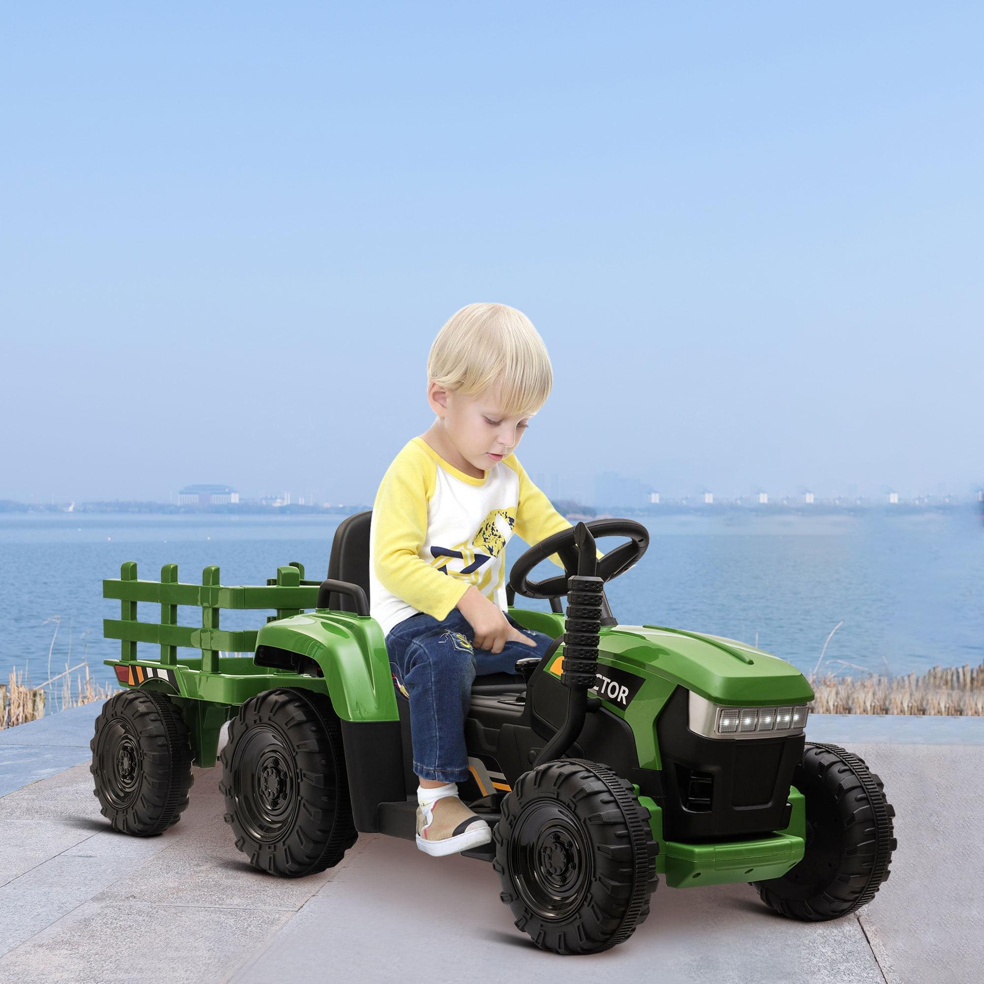 Veryke 35W / 12V Kids Ride On Tractor, Electric Car Toy with Bucket - Green