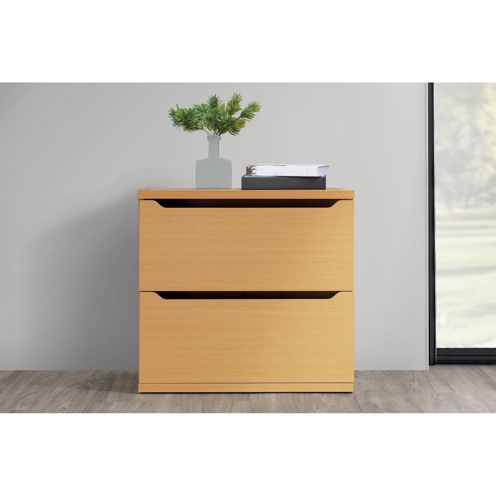 Denmark 2-Drawer Engineered Wood Lateral File with Lockdowel  in Natural Finish