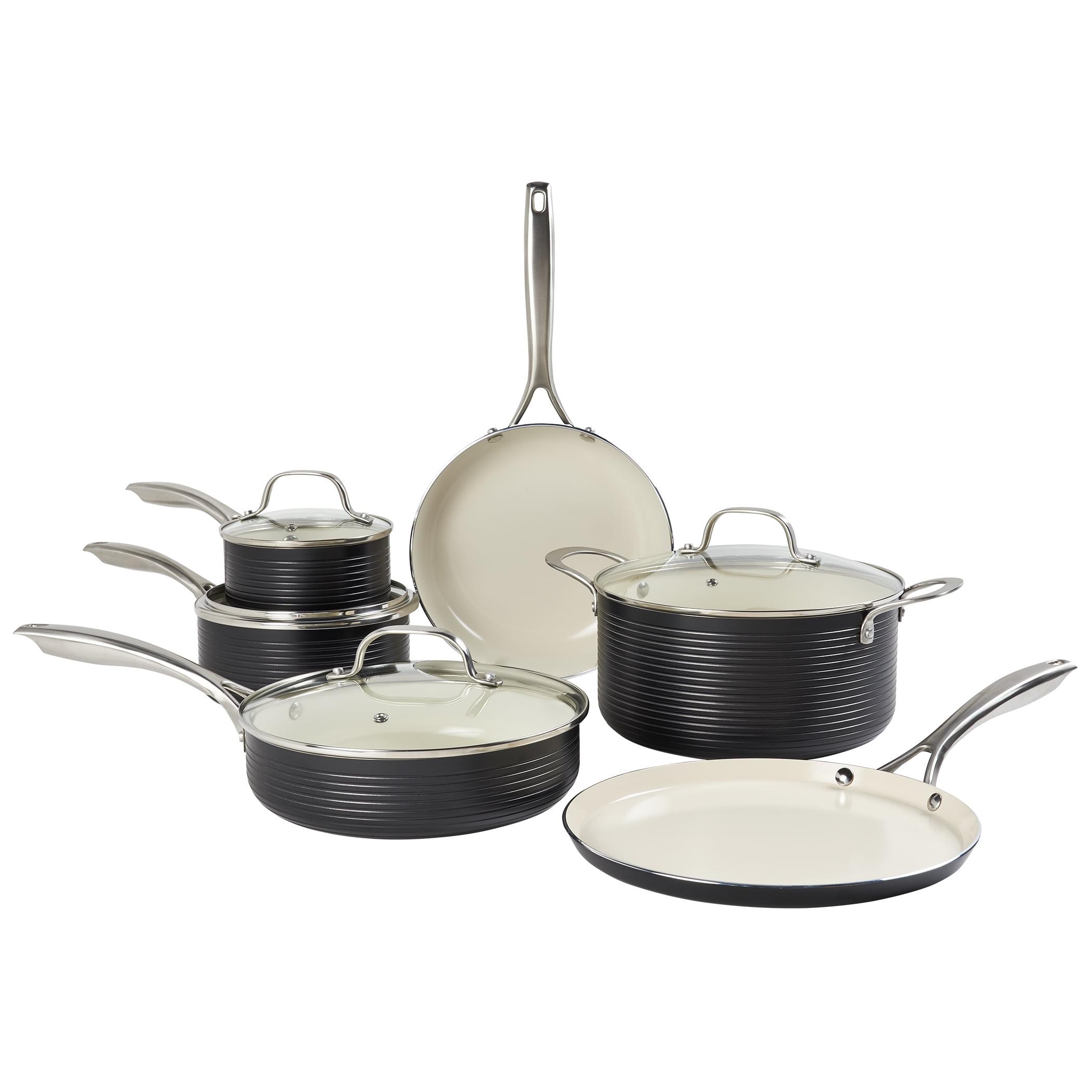 Monaco 10-Piece Black Non-Stick Aluminum Cookware Set