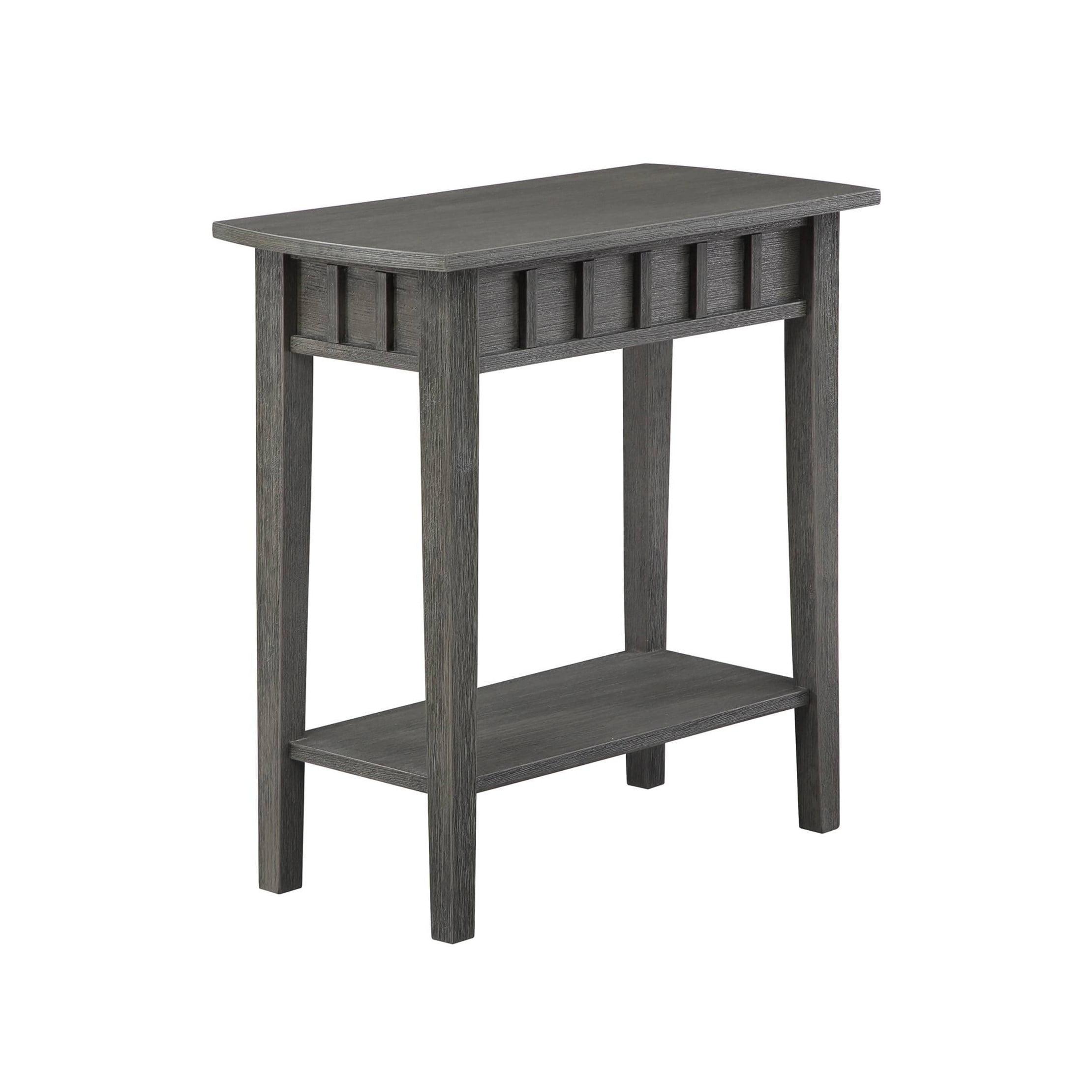 Dennis End Table with Shelf Wirebrush Dark Gray