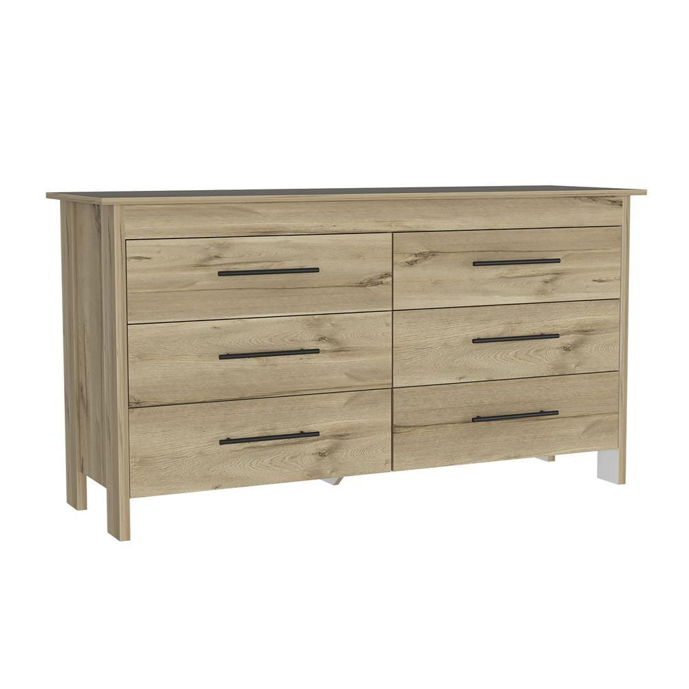 Paris Light Oak and White Double Roller Dresser