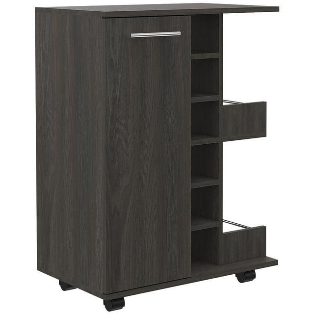 Depot E-Shop Magda Bar Cart Dark Walnut