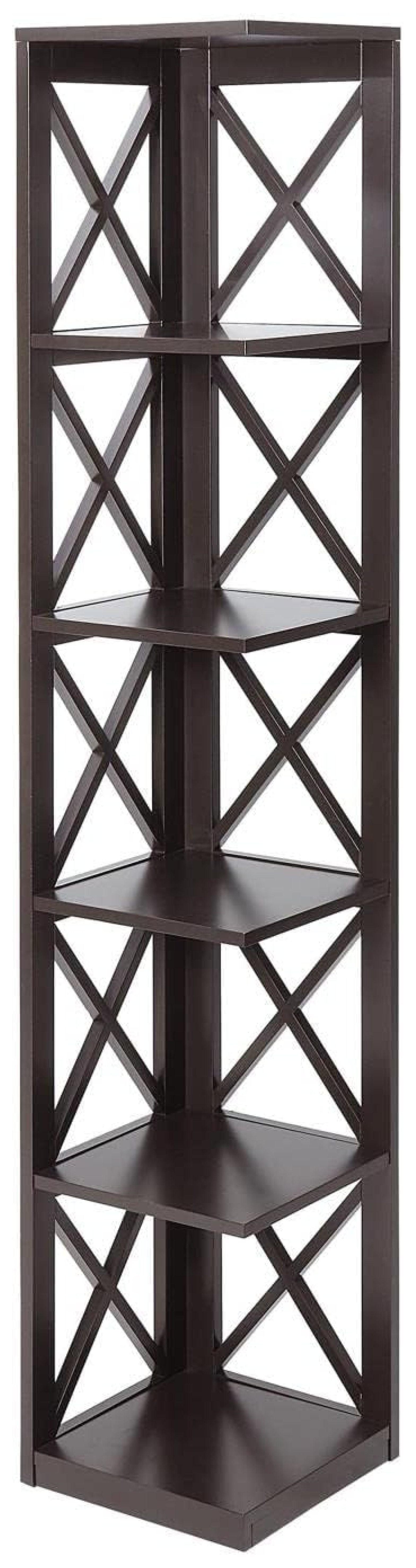 63.75" Breighton Home Xavier 5-Shelf Corner Bookcase