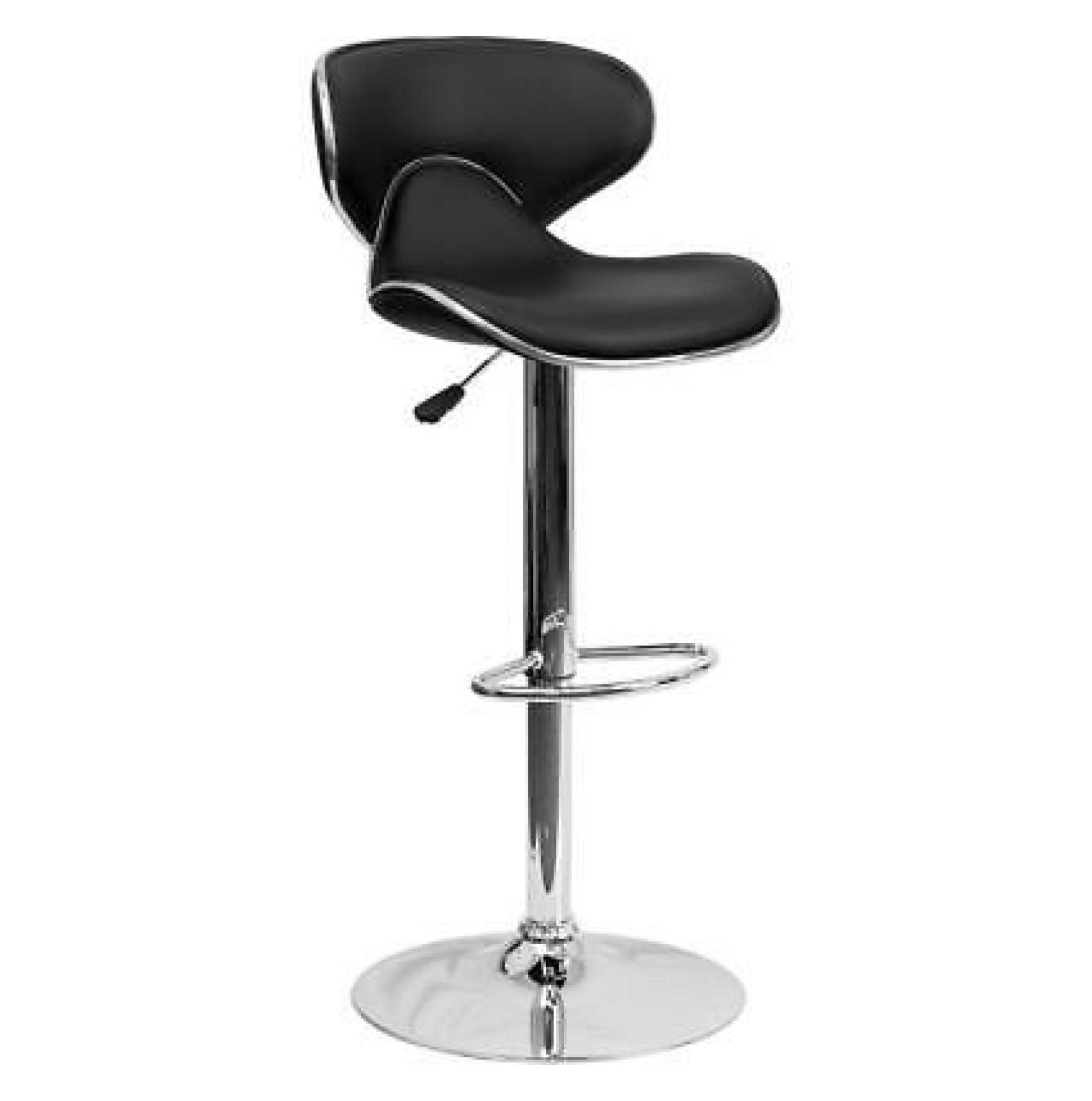 Flash Furniture Contemporary Cozy Mid-Back Vinyl Adjustable Height Barstool with Chrome Base