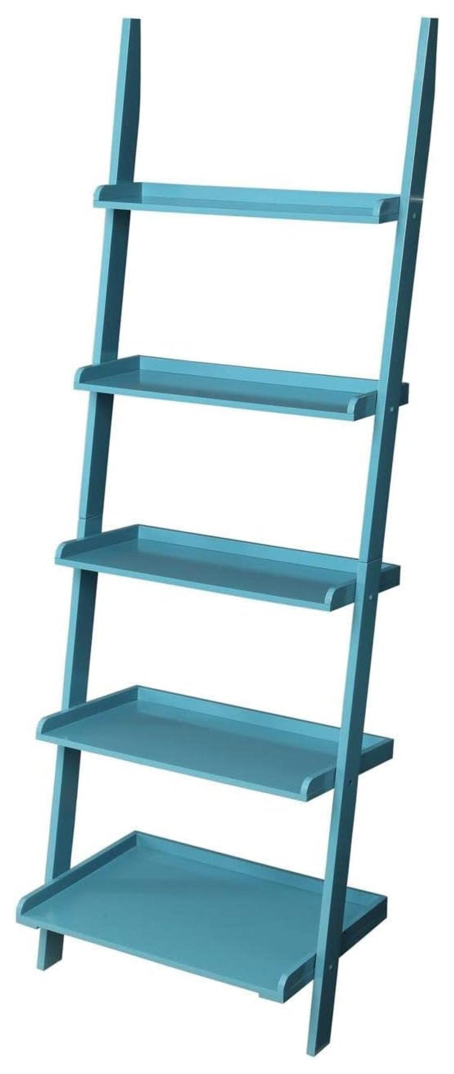 72.25" Blue Pine French Country Bookshelf Ladder