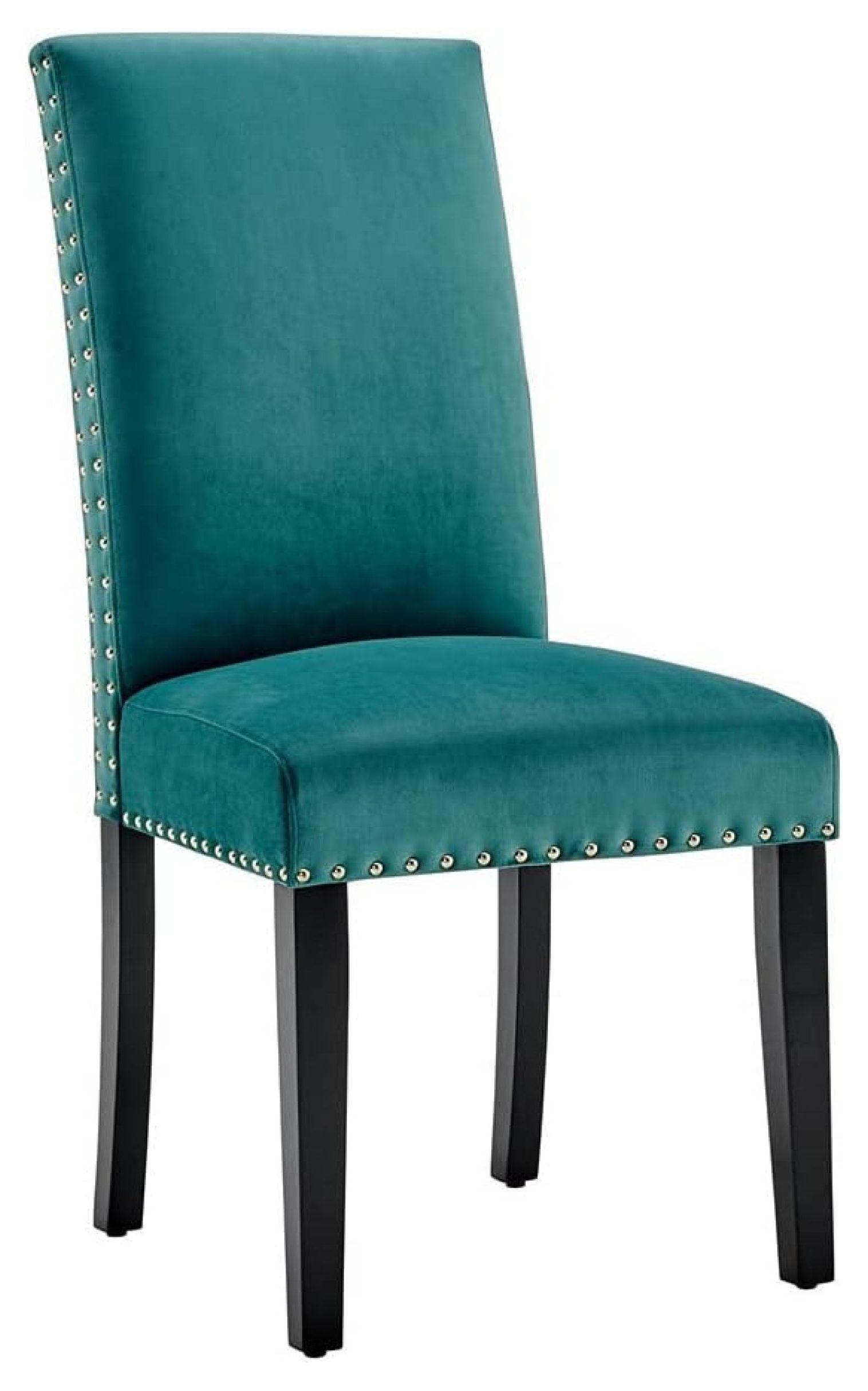 Modway Silver Orchid Lind Velvet Nailhead Trim Dining Side Chairs