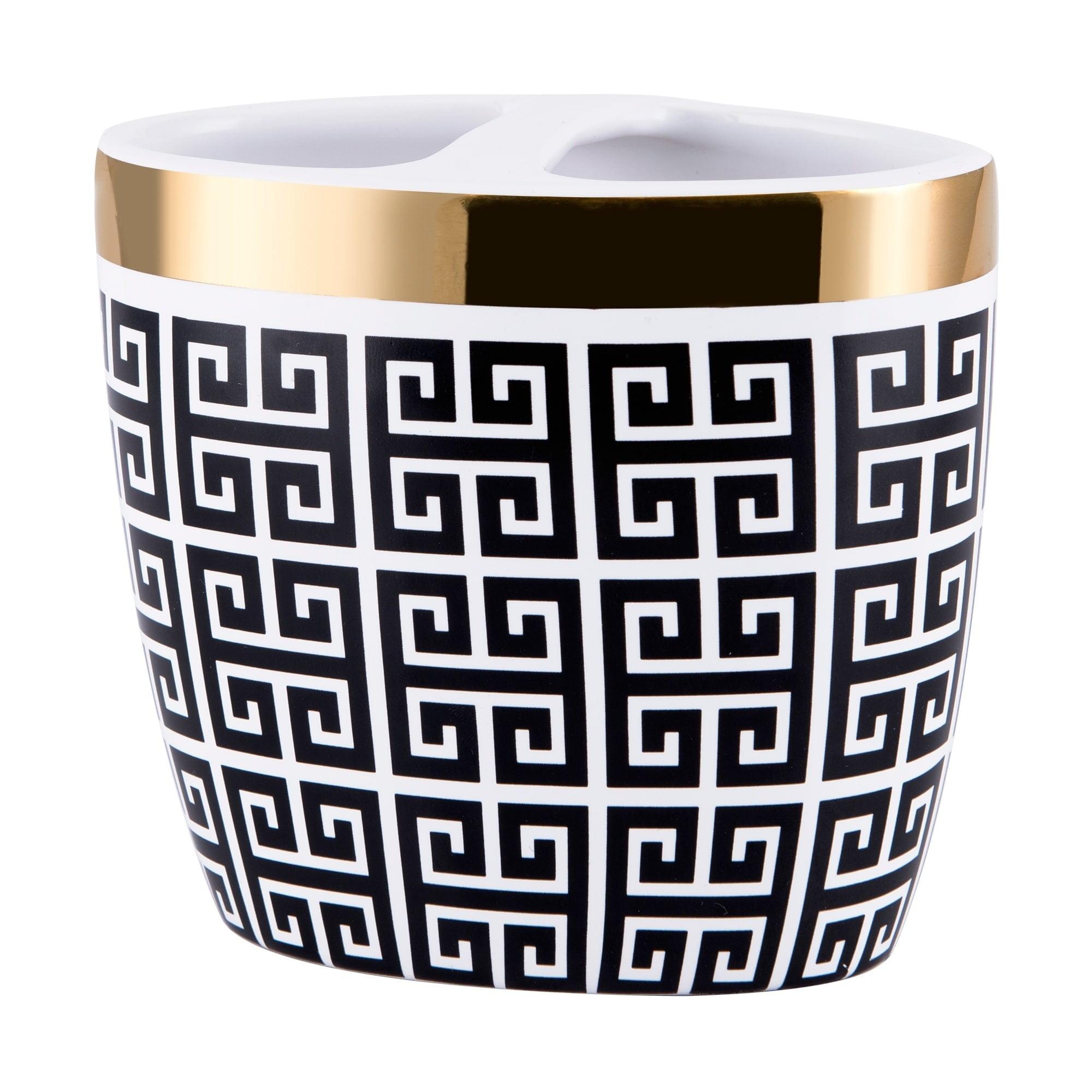 Derby Toothbrush Holder Black/White - Allure Home Creations