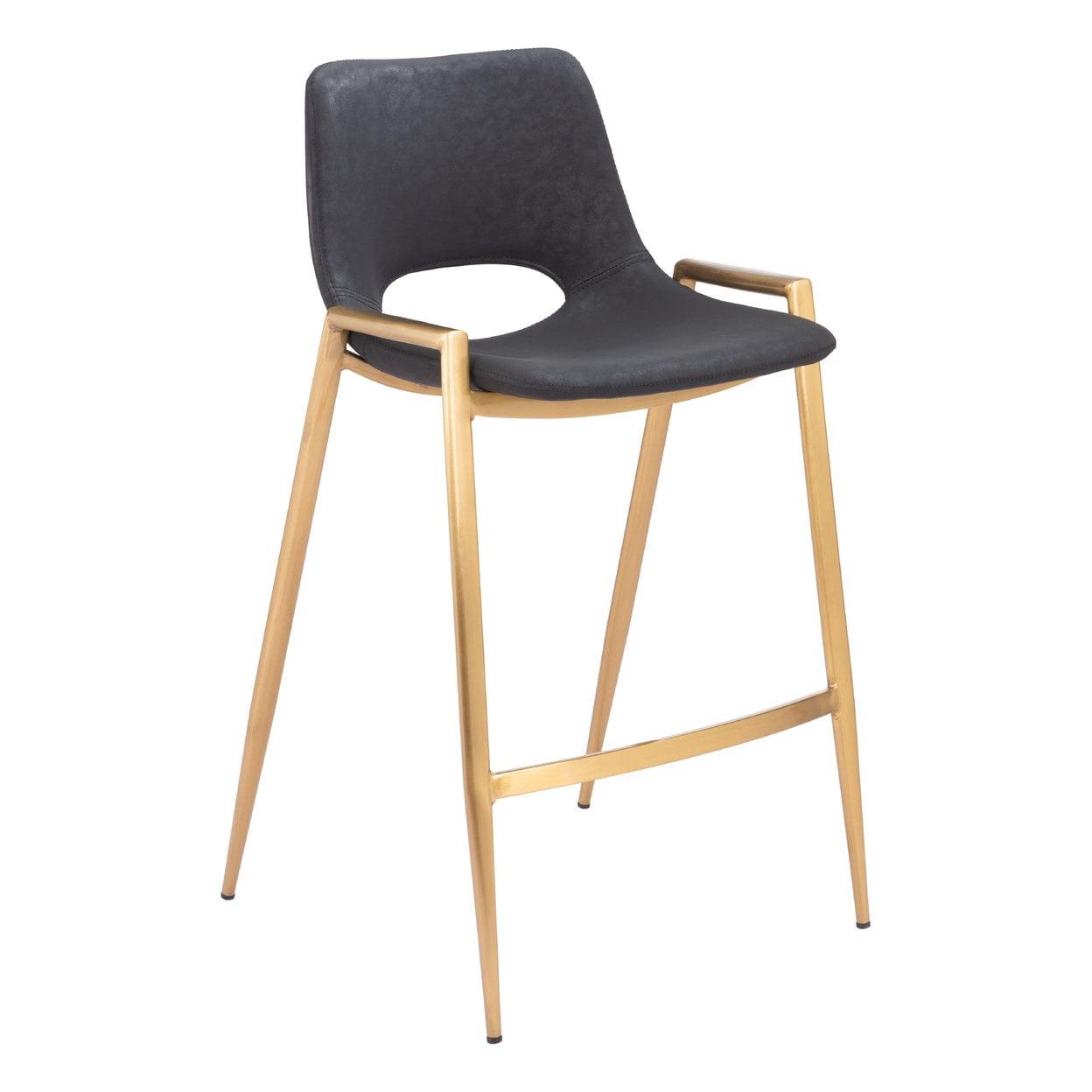 Zuo Hospitality Desi Black Upholstered Counter Stool (Set of 2)