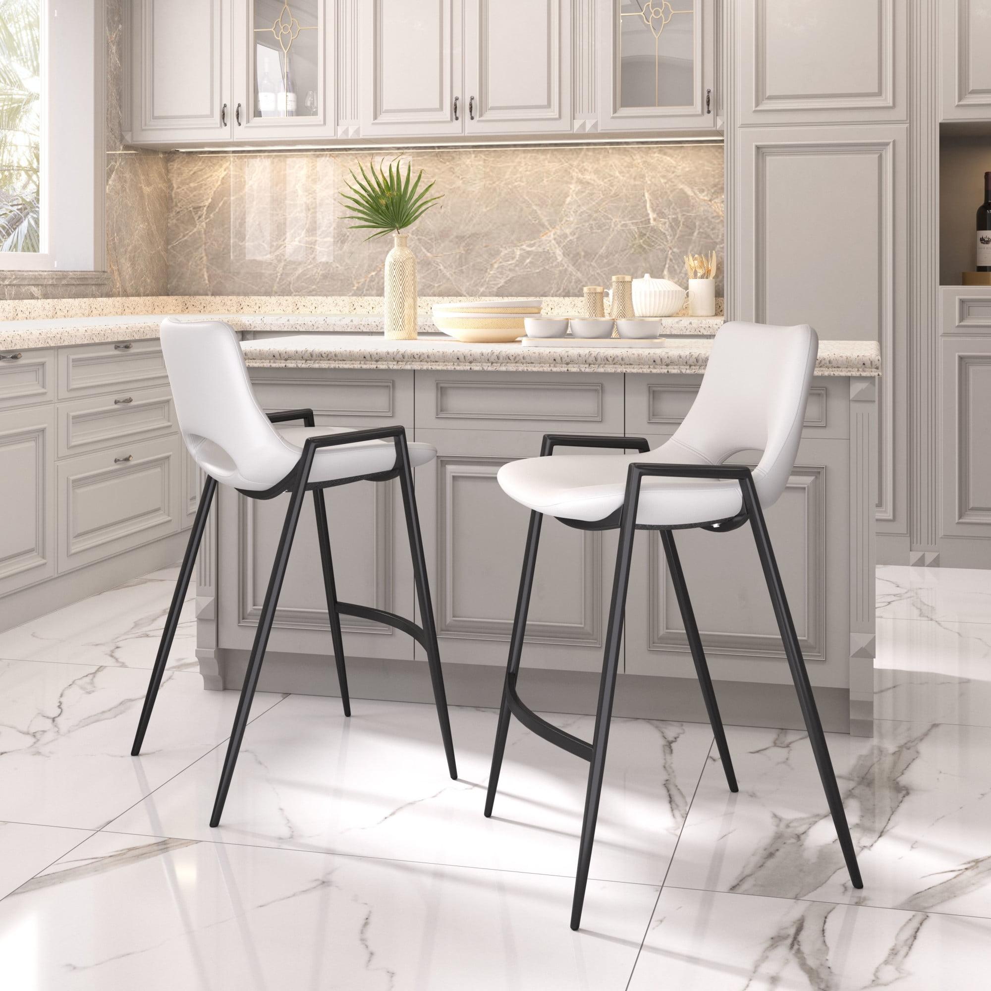 Zuo Hospitality Desi Black Upholstered Counter Stool (Set of 2)