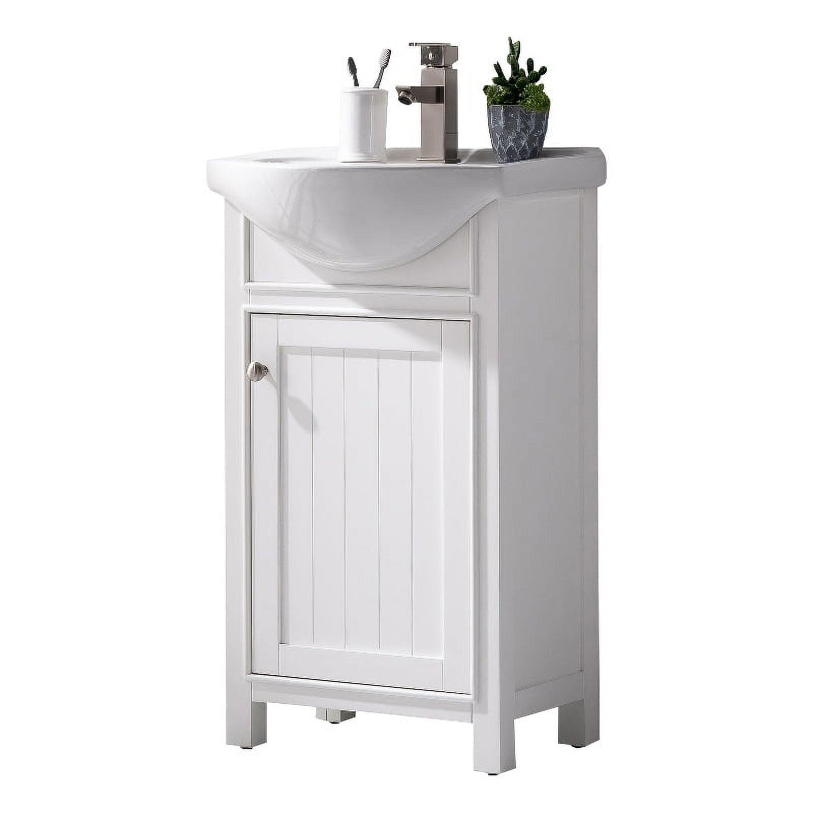 Marian 20" White Solid Wood Single Sink Vanity with Porcelain Top