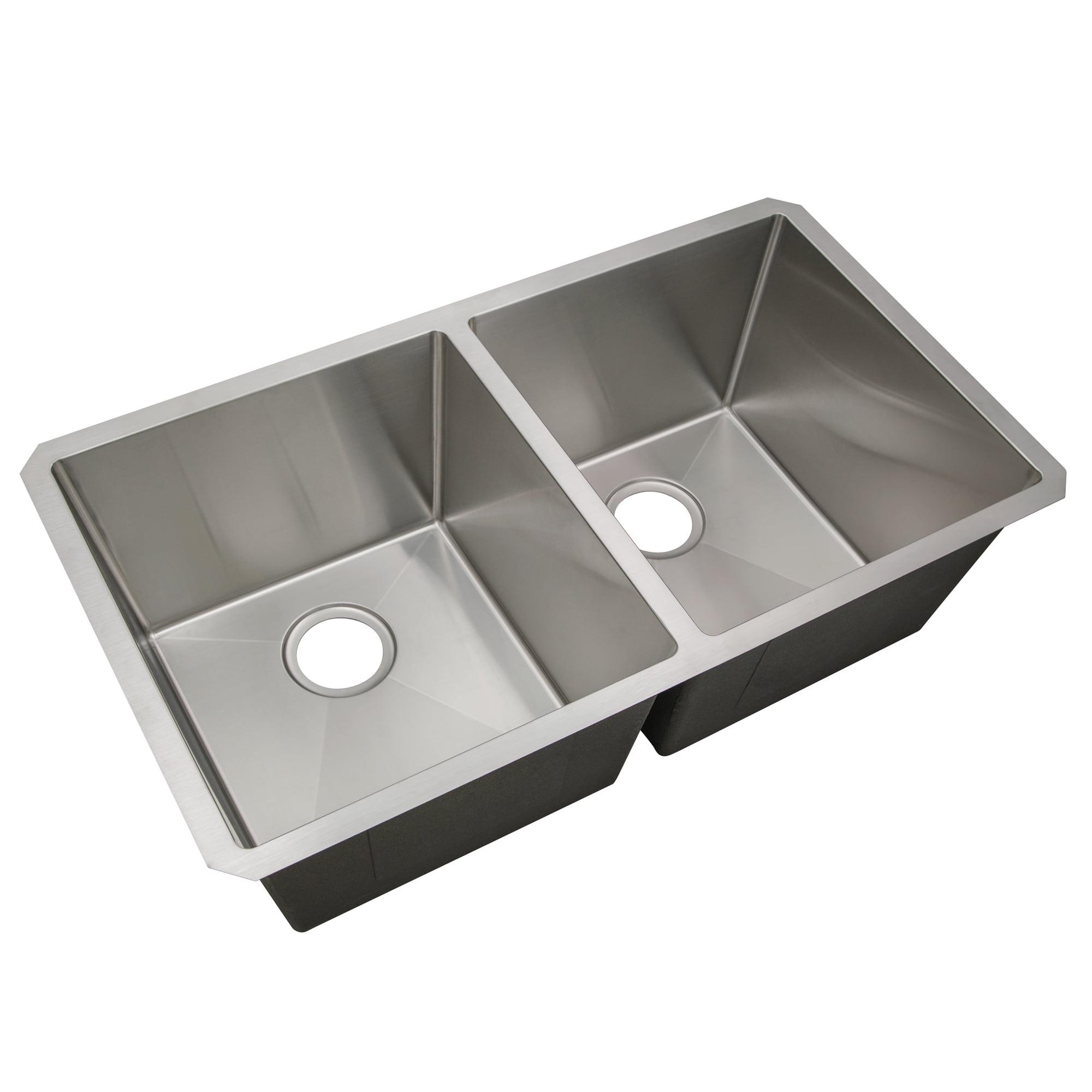 32" L x 18" W Double Basin Undermount Kitchen Sink