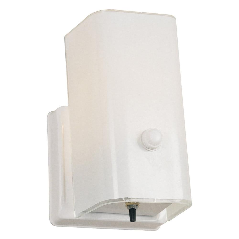 Minimalist White Glass 1-Light Wall Sconce, Dimmable and Direct Wired