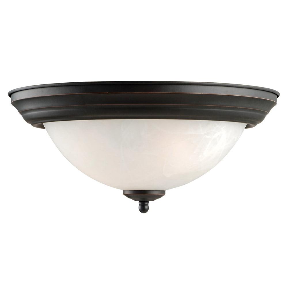 Millbridge 13'' Bronze Alabaster Glass Bowl Ceiling Light
