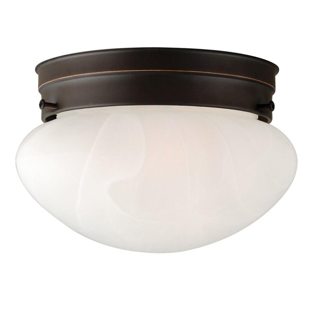 Design House 514547 Millbridge Traditional 1-Light Indoor Flush Mount Ceiling Light Dimmable Alabaster Glass for Bedroom Dining Room Kitchen, Oil Rubbed Bronze