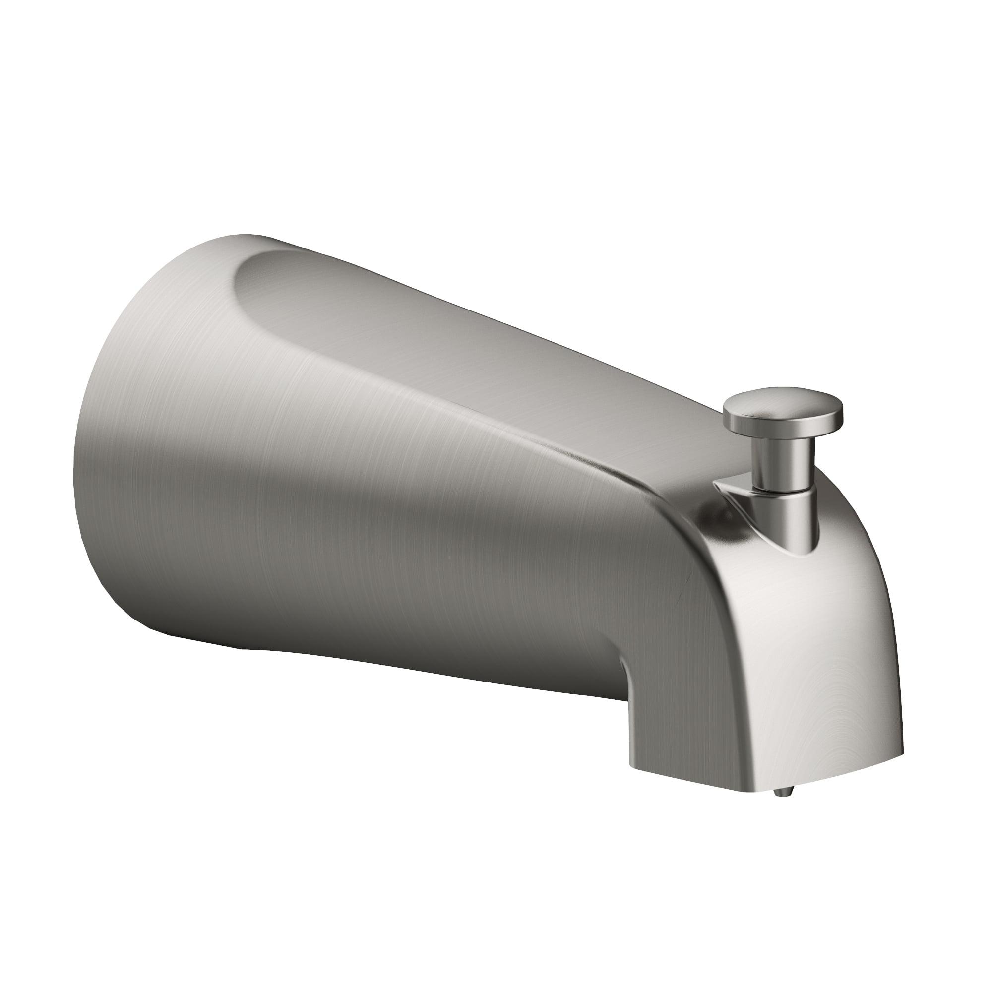 Satin Nickel Wall Mounted Tub Spout with Diverter