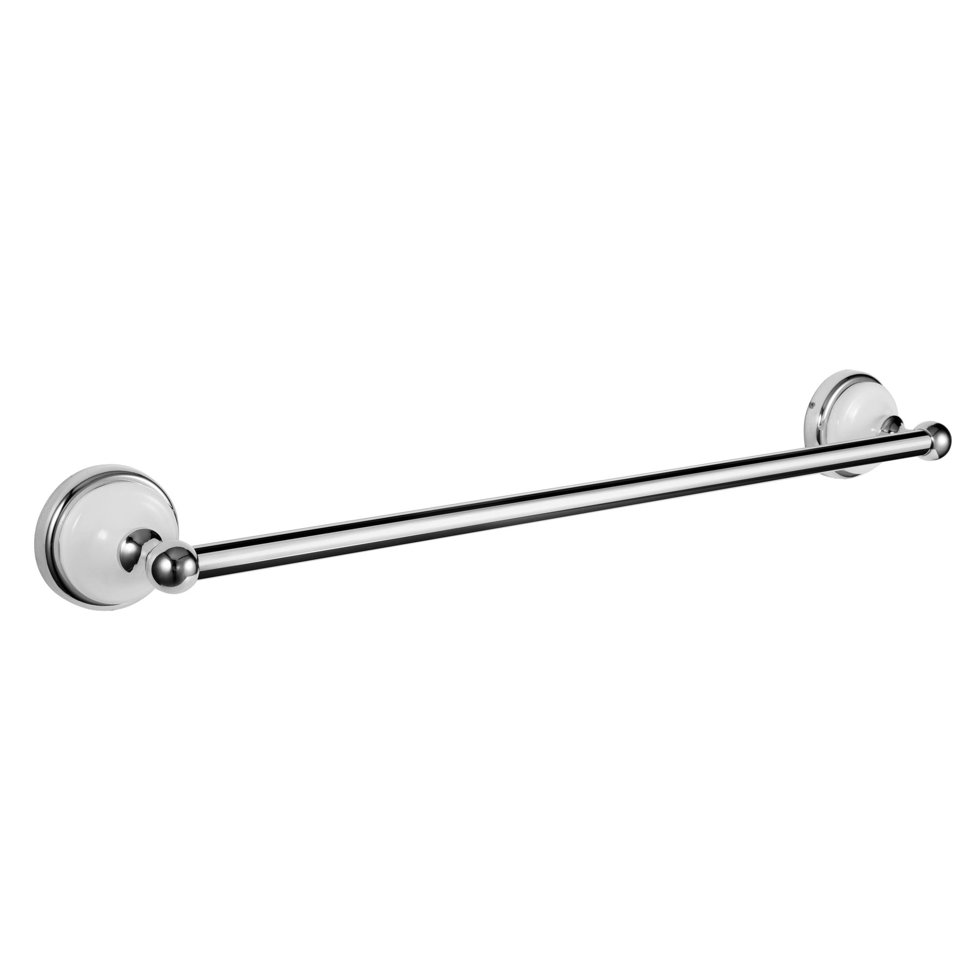 Savannah 24 in. Wall Mounted Towel Bar in Matte Black and Polished Chrome