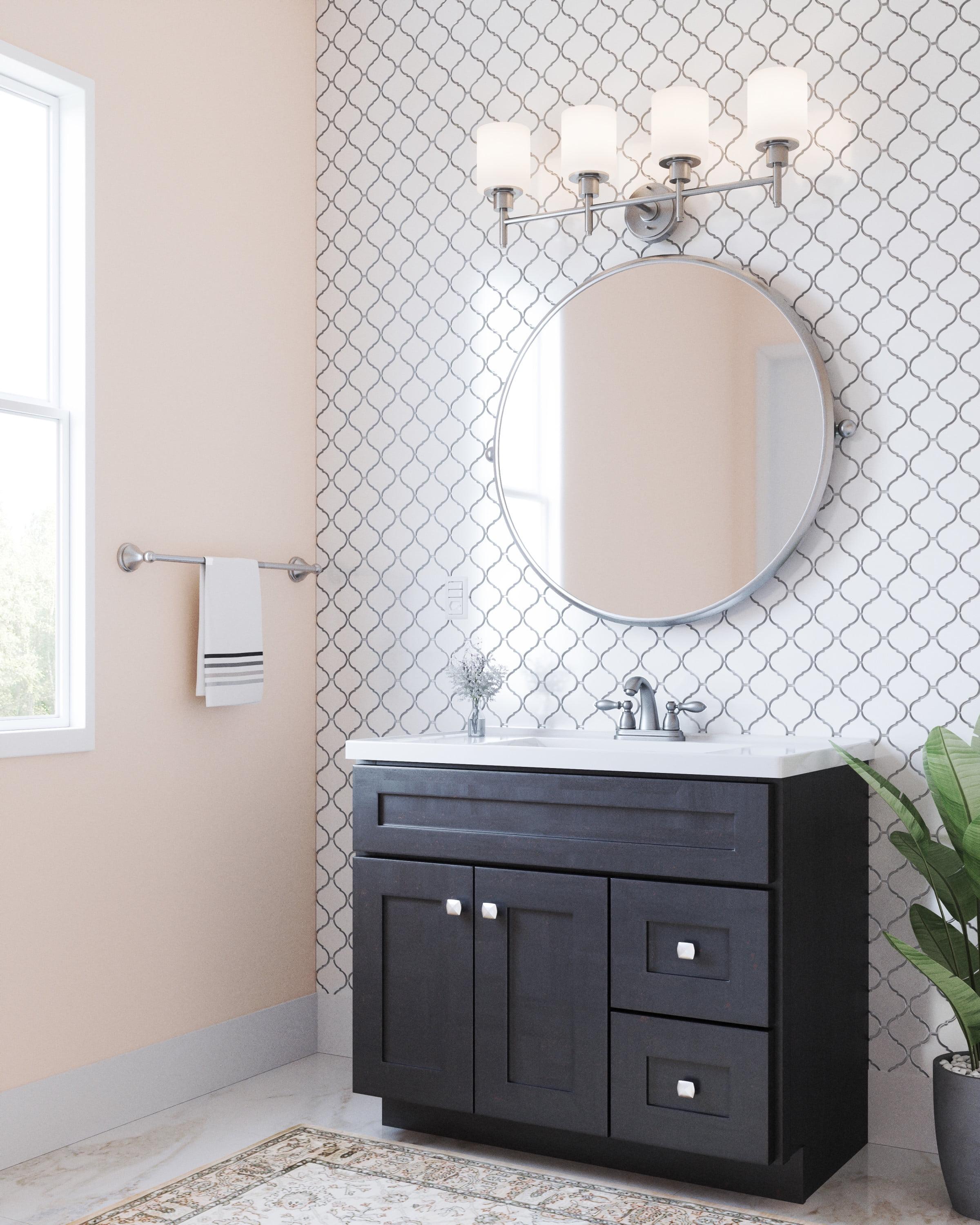 Design House Brookings 36 Inch Bathroom Vanity, Ready to Assemble, Solid Wood, Sherwin Williams – Design House, 587097