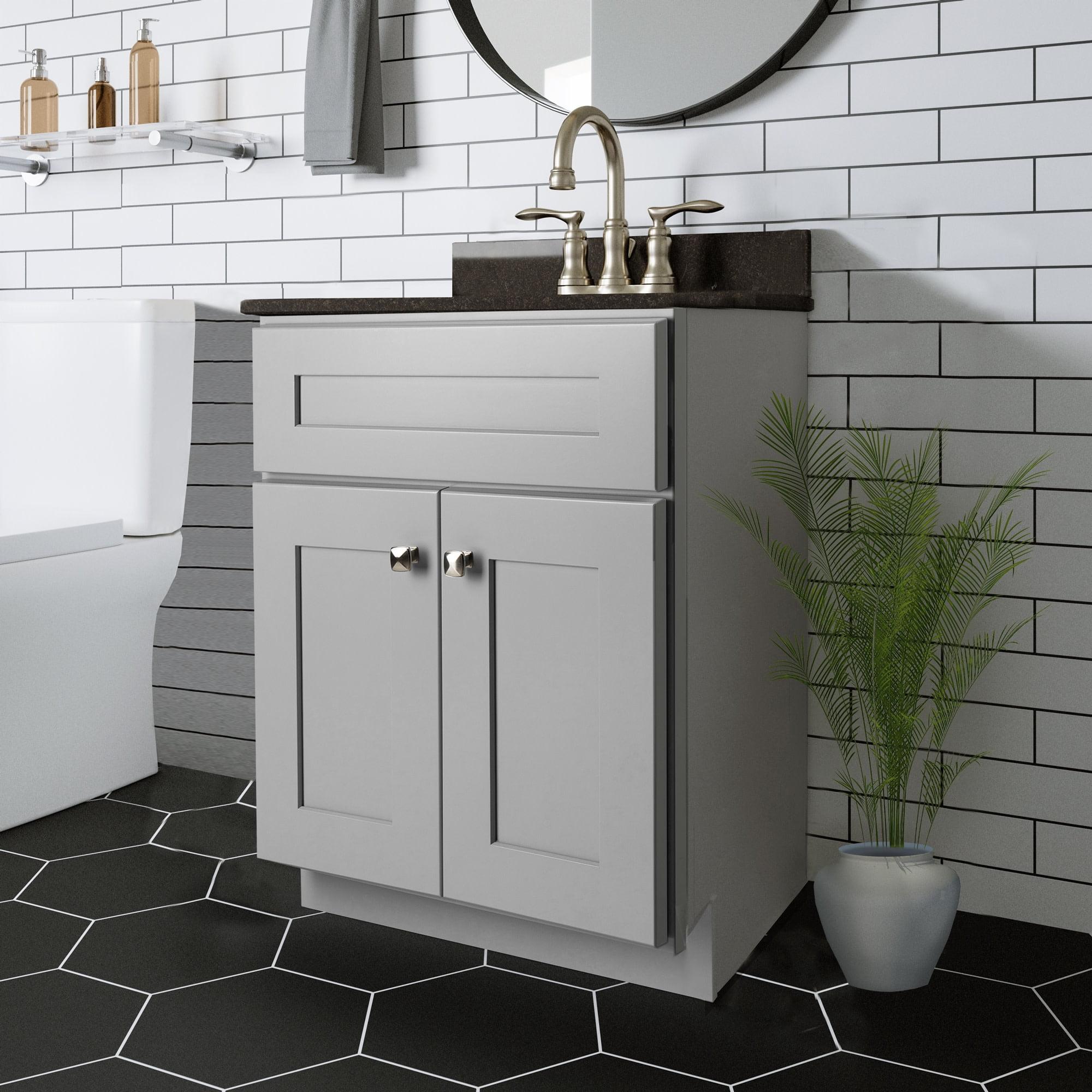 Gray 24 Inch Shaker Style Bathroom Vanity Cabinet