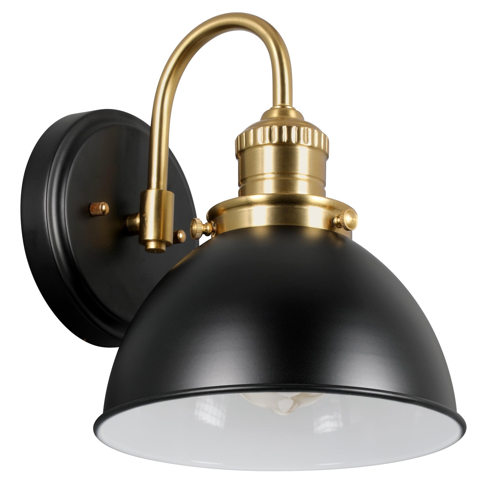 Savannah Farmhouse 9.5'' Matte Black Metal Dimmable Wall Light