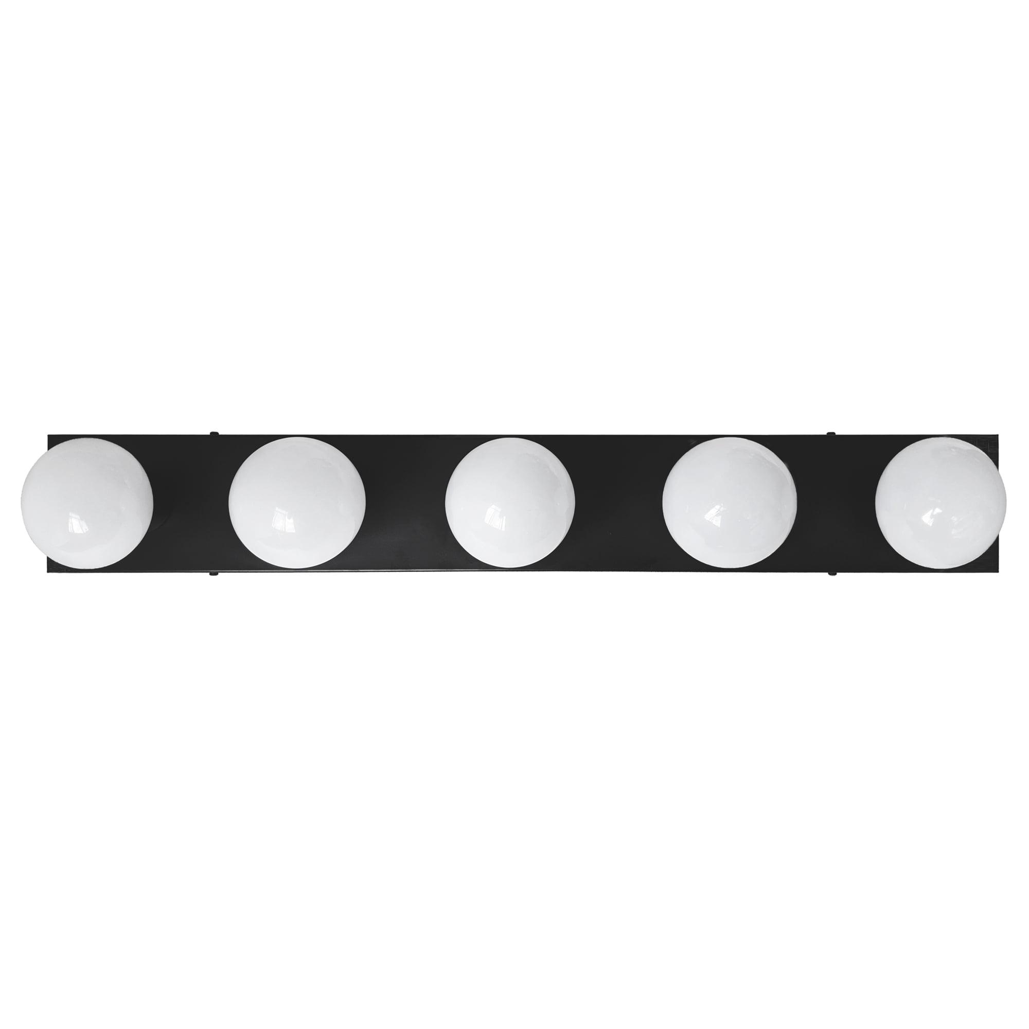 Design House 588582-BLK 5-Light Vanity Strip Light Contemporary Dimmable for Bathroom, Bedroom, Makeup Vanity, Matte Black