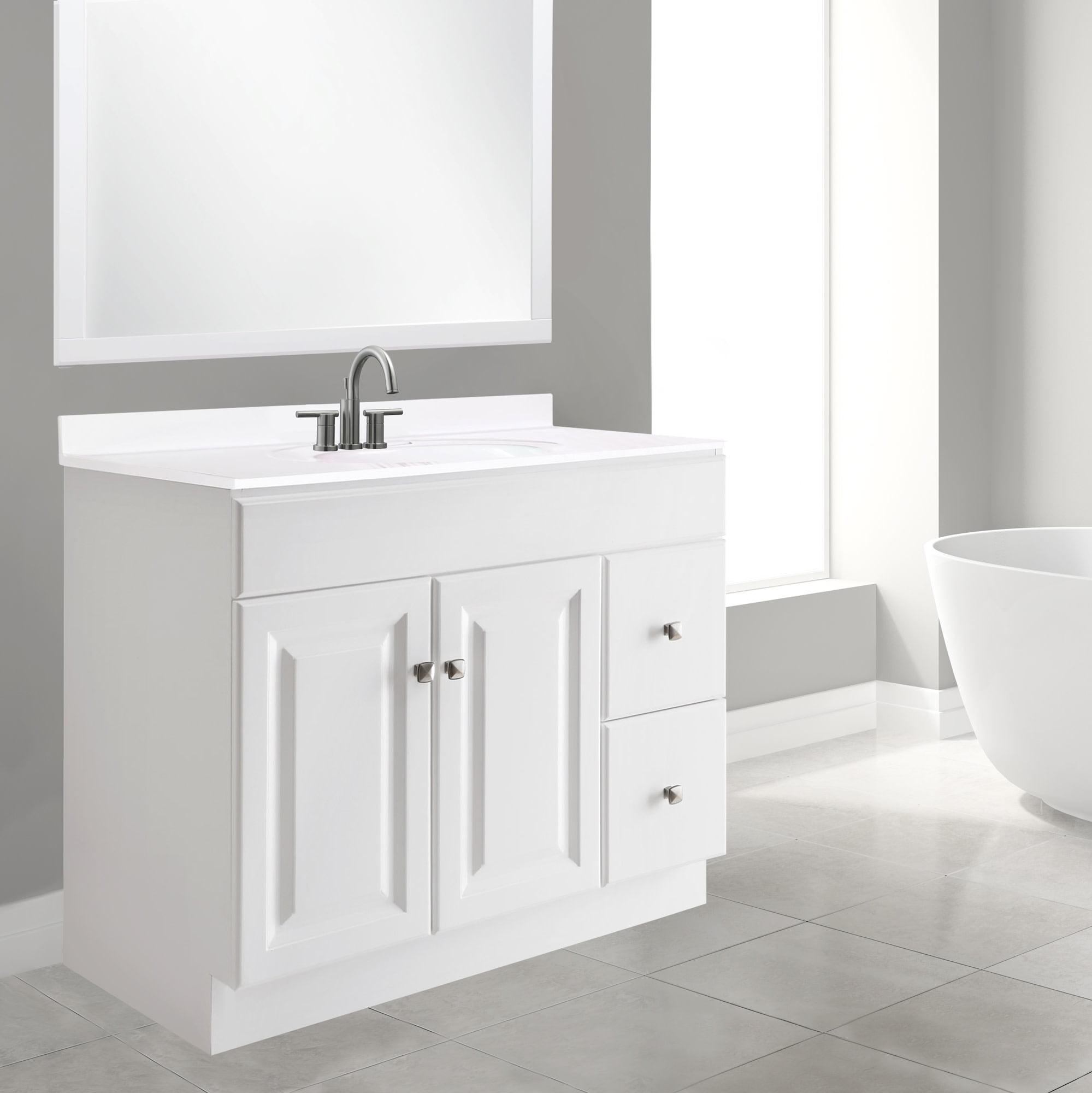 Design House 597245 Wyndham 36 Inch Unassembled 2-Door 2-Drawer Bathroom Vanity without Top, White