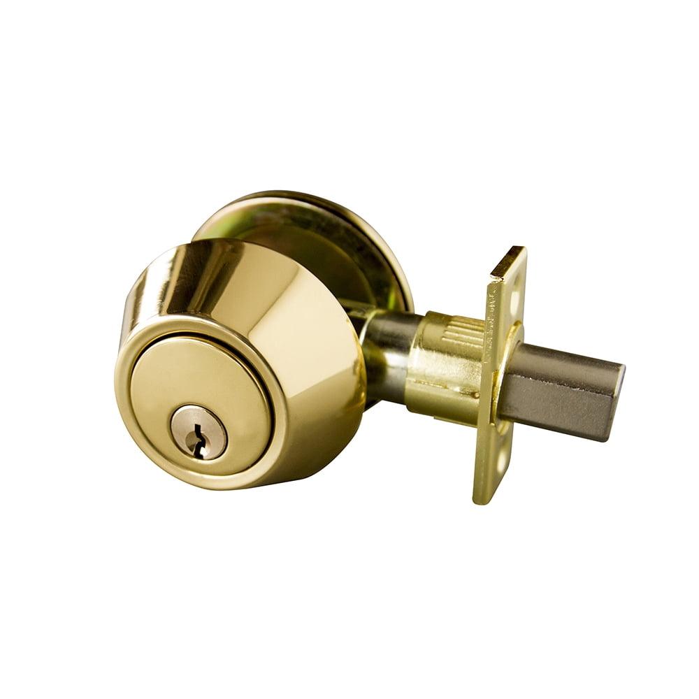 Polished Brass Single Cylinder Universal Door Deadbolt