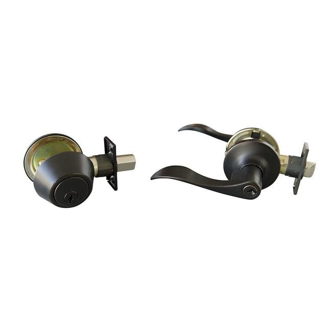 Complete Stratford Entry Lever Set with Single Cylinder Deadbolt